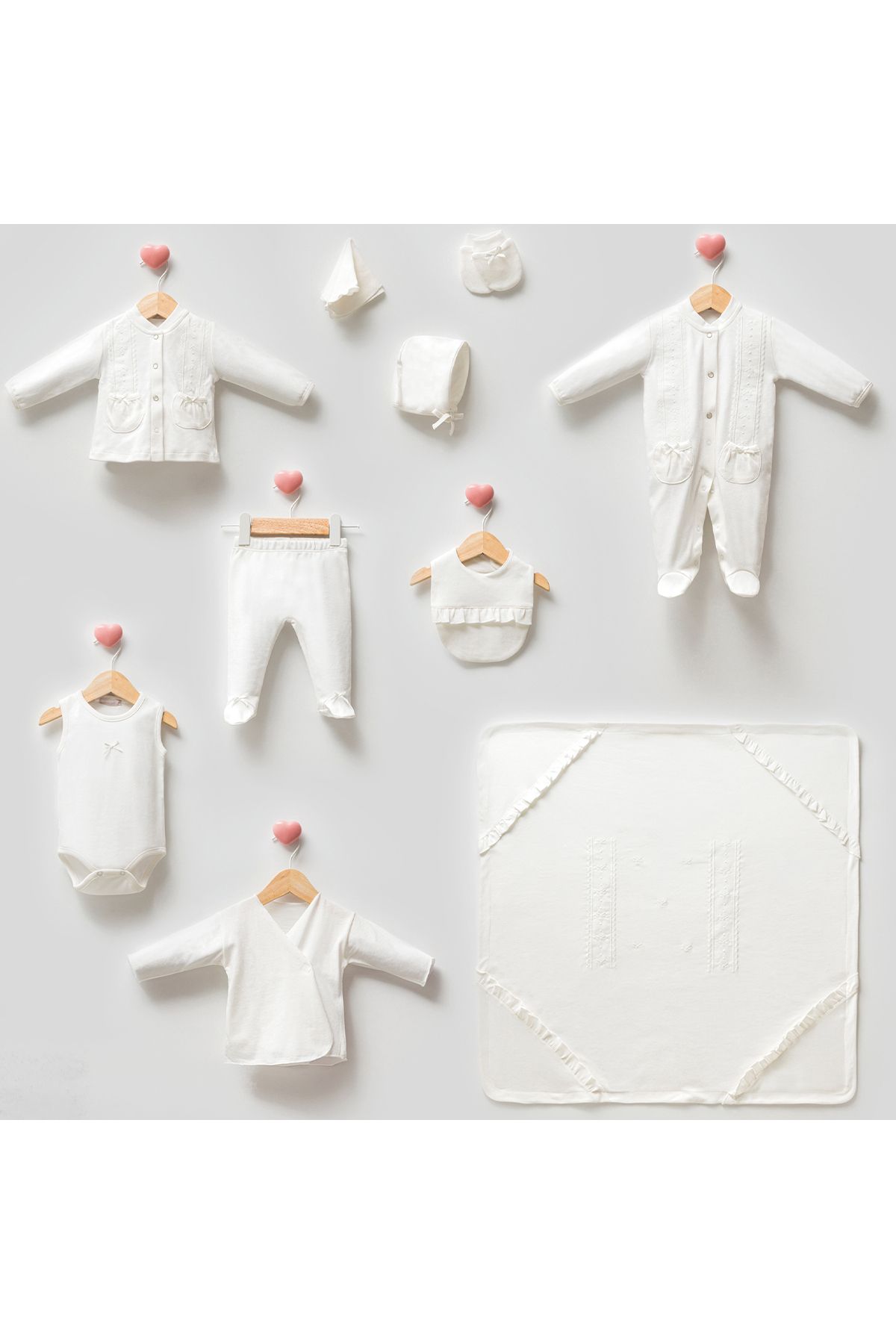 Modonoff KIZ 0-3 AY FİYONKLU 10'LU SET