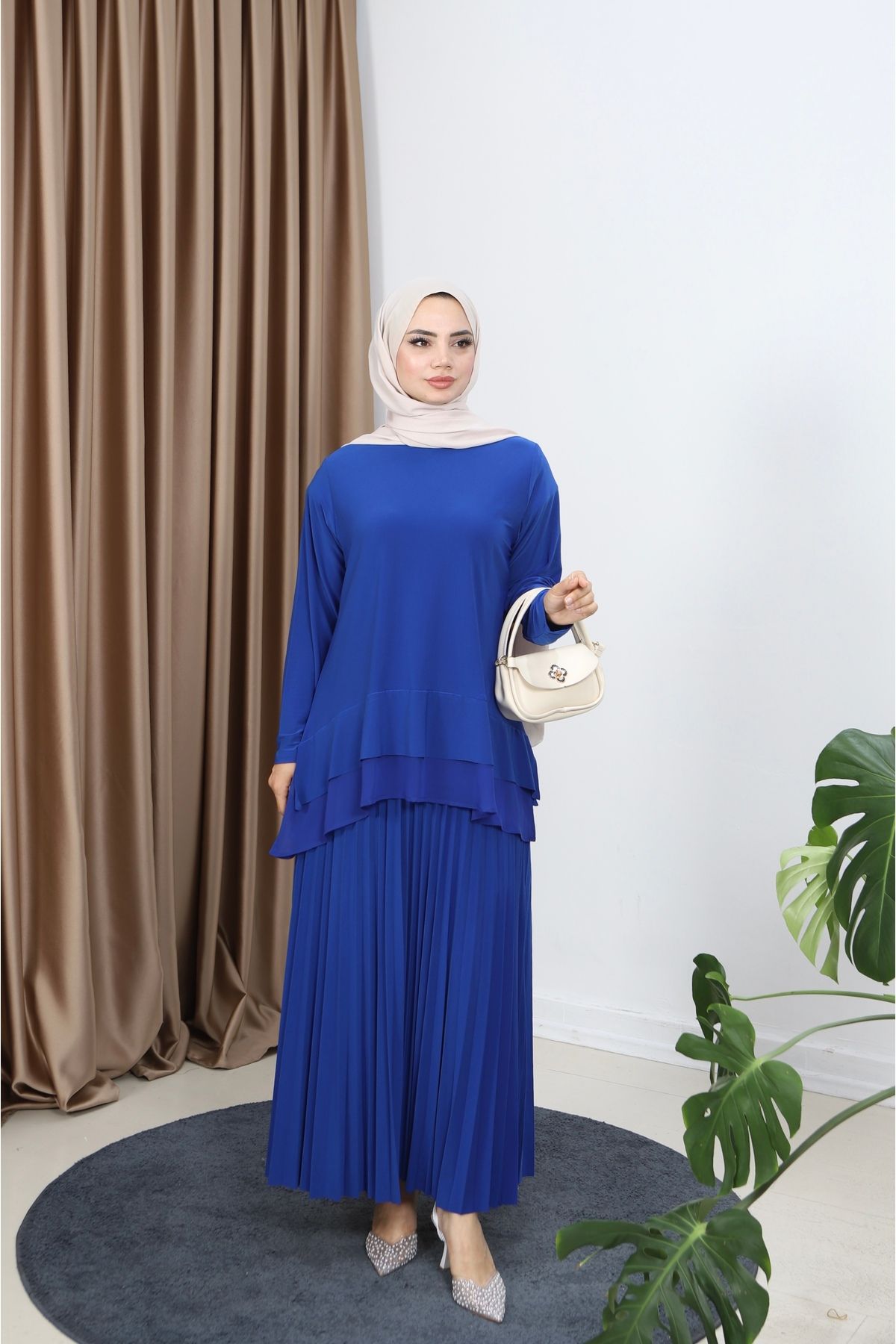 NİSUM MODA ŞİFONLU SANDY ETEKLİ TAKIM