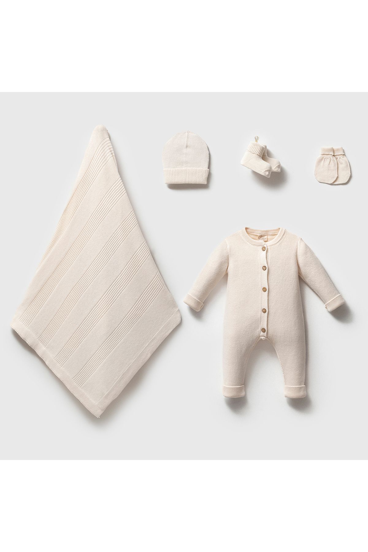 Modonoff UNISEX 0-3 AY ADOLFO GOTS 5Lİ SET
