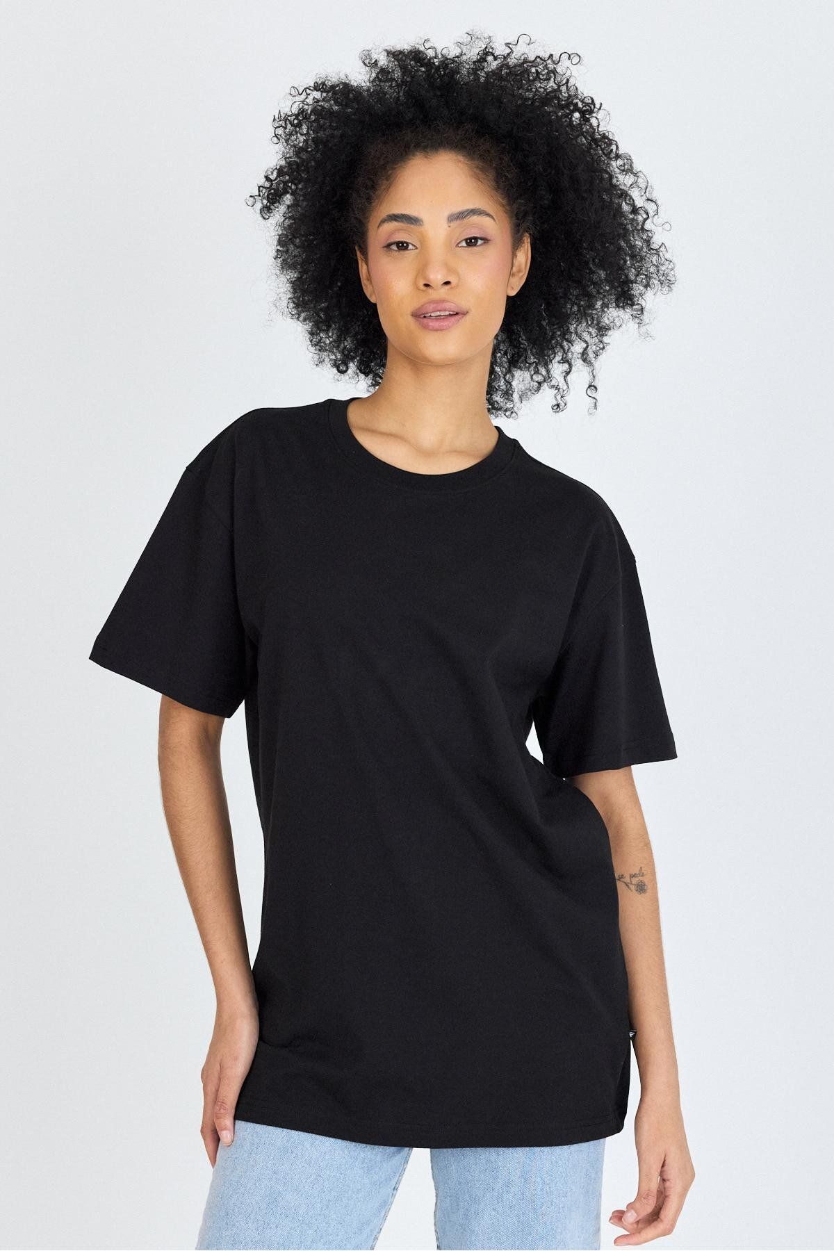 yakamor Unisex Oversize Sıfır Yaka T-Shirt