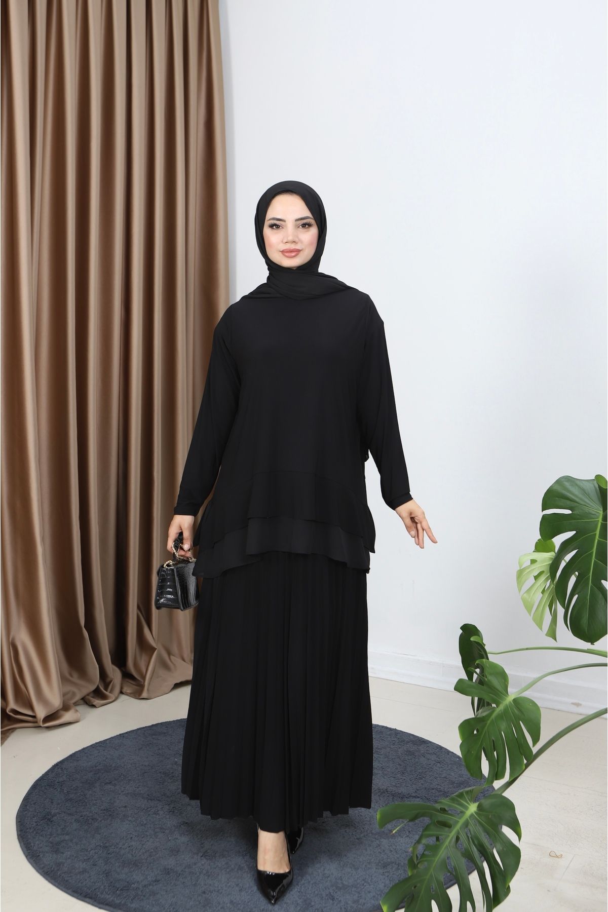 NİSUM MODA ŞİFONLU SANDY ETEKLİ TAKIM