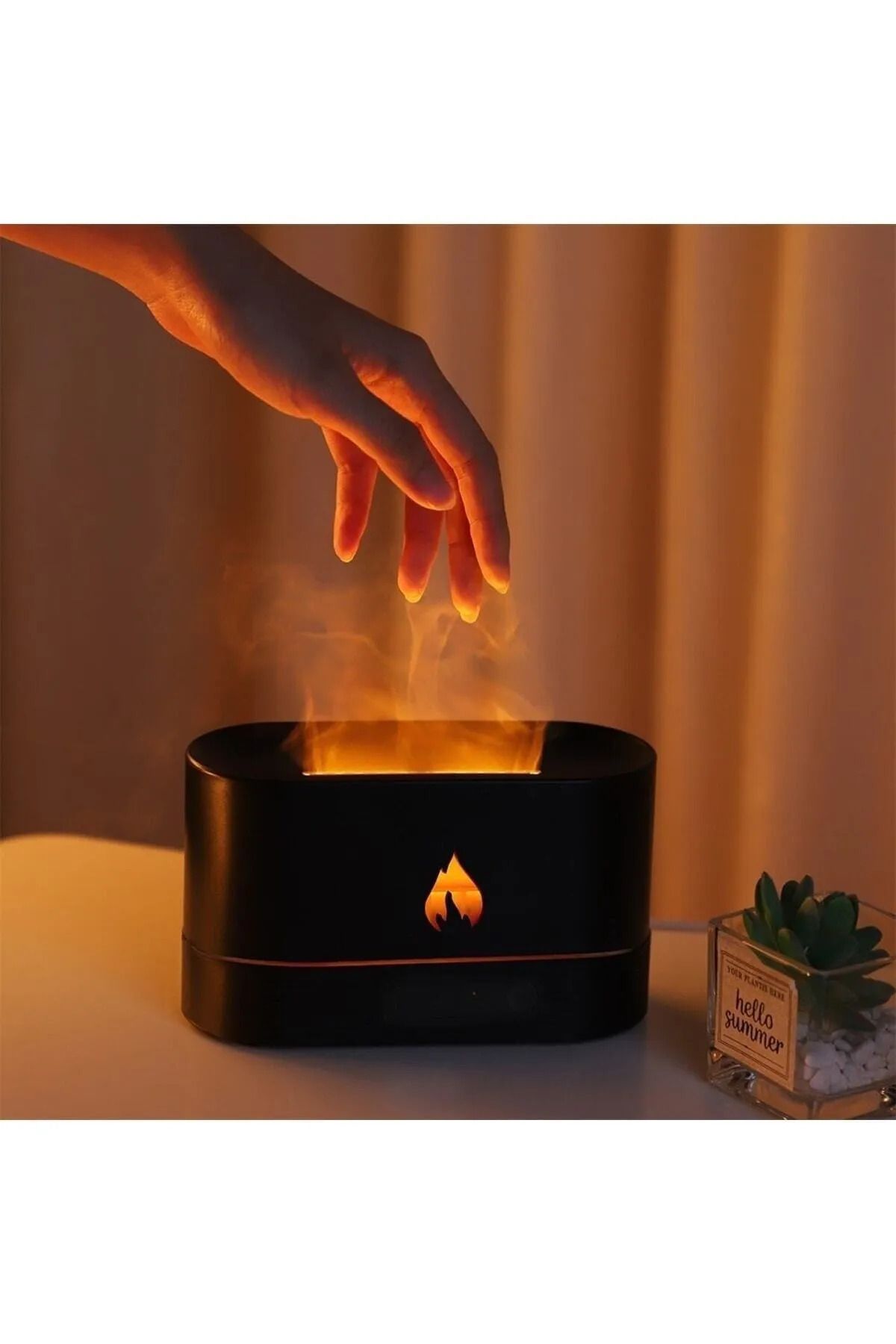 AVŞA Global Alev Aroma Difüzör Lamba Ultrasonik Aromaterapi Nebulizatör Hava Nemlendirici Uçucu Yağ Difüzörü