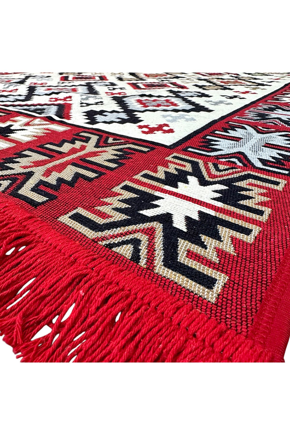 OEM-Traditional rustic rug 60x150 cm Red 4