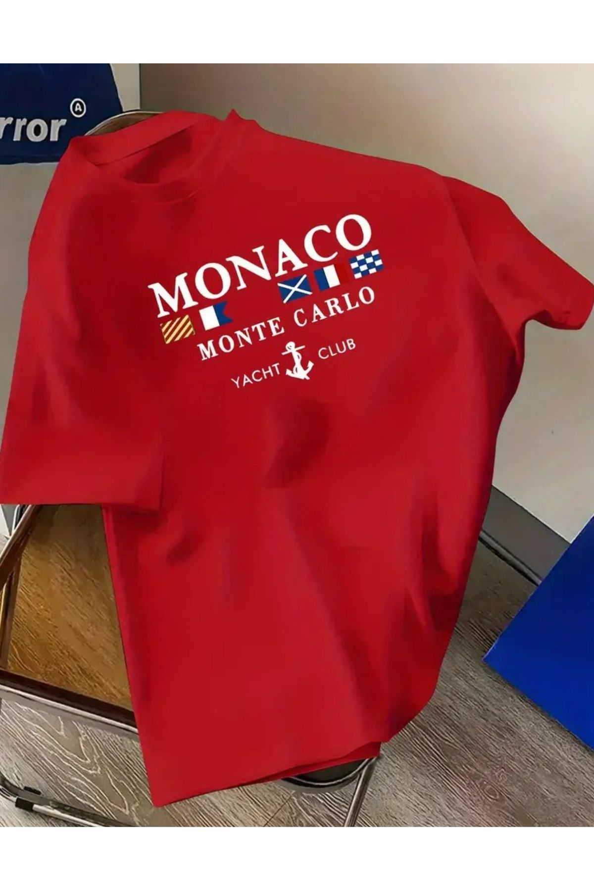 SAJA Unısex Kadın/Erkek Baskılı Oversize Düşük Kol Bisiklet Yaka T-Shirt