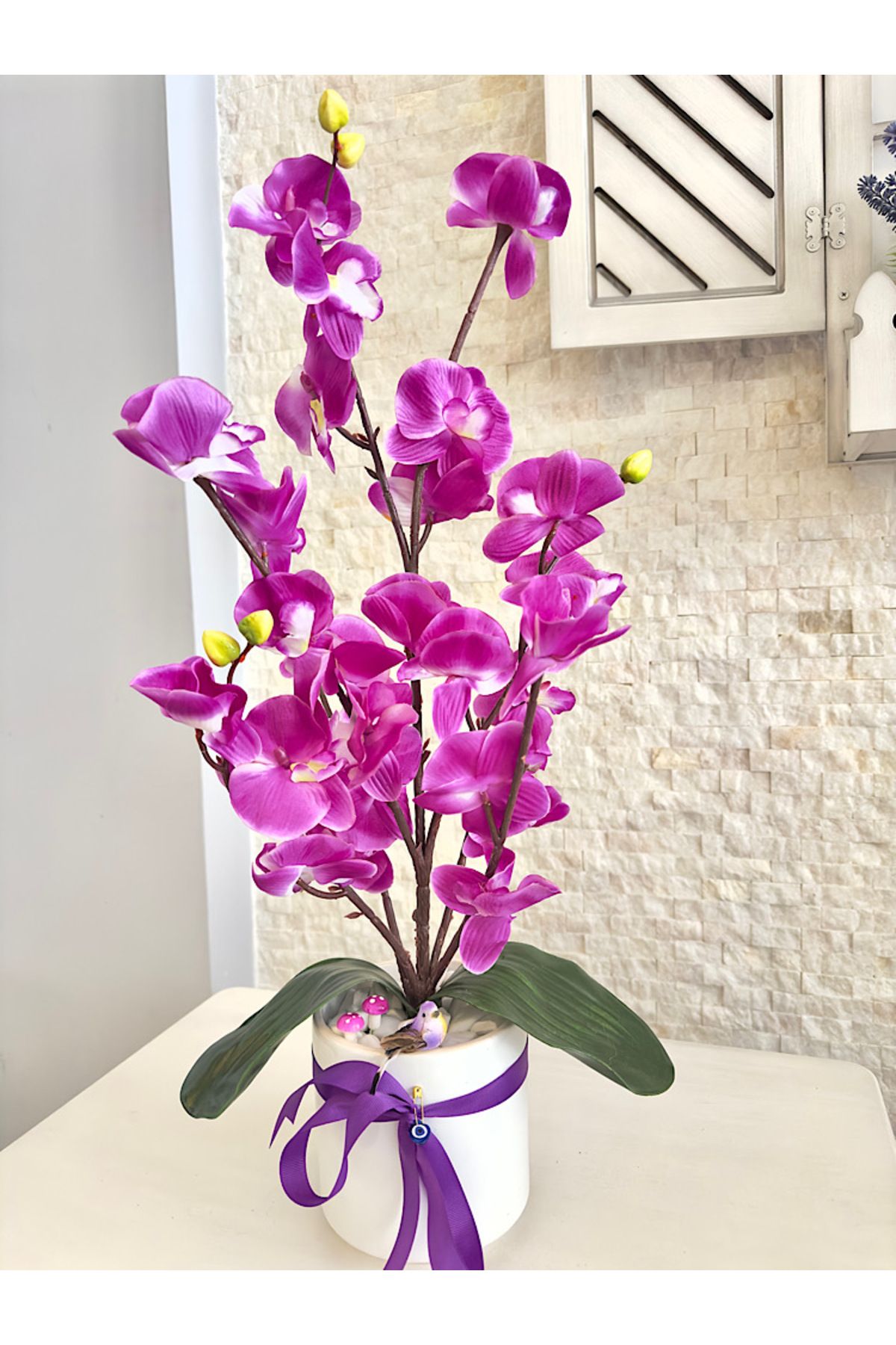 Luvi Handmade Orkide çiçeği 🌸Aşırı Doğal Kalıcı Yapay Ürün