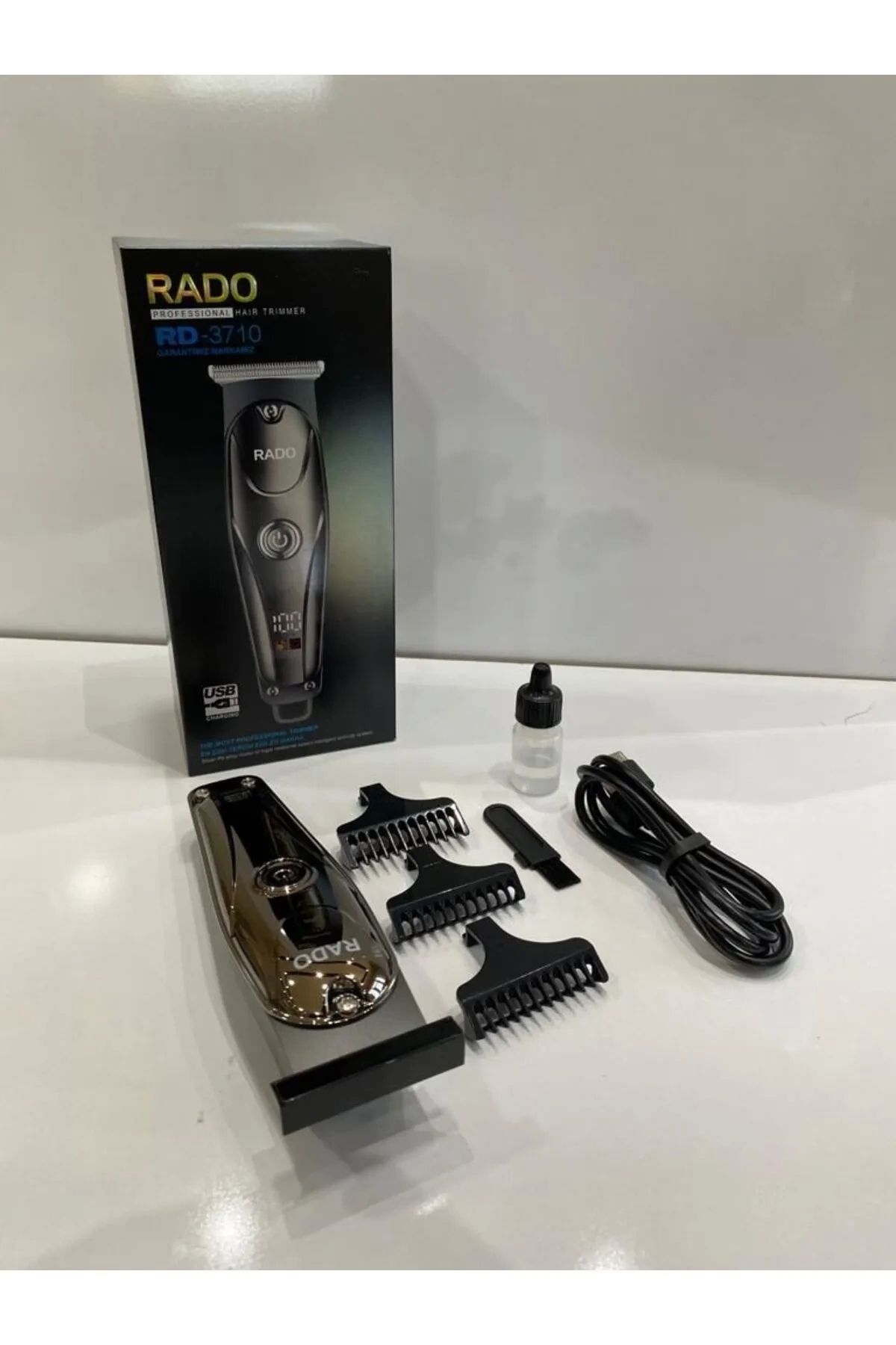 GLIMMERY Rado Rd-3710 T Bıçak Sıfır Kesim Lcd Ekran Şarjlı Tıraş Makinesi