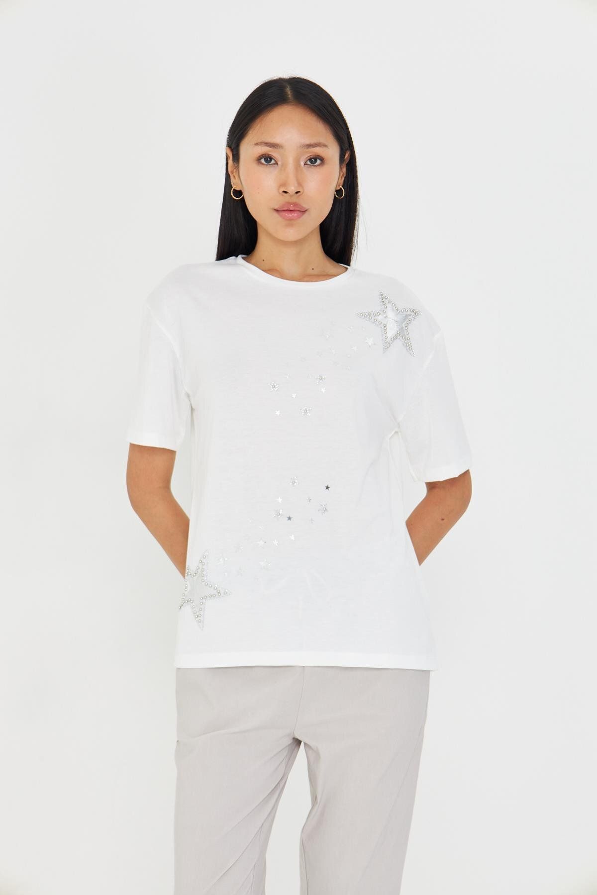 TIFFANY&TOMATO Yıldız İşlemeli T-Shirt