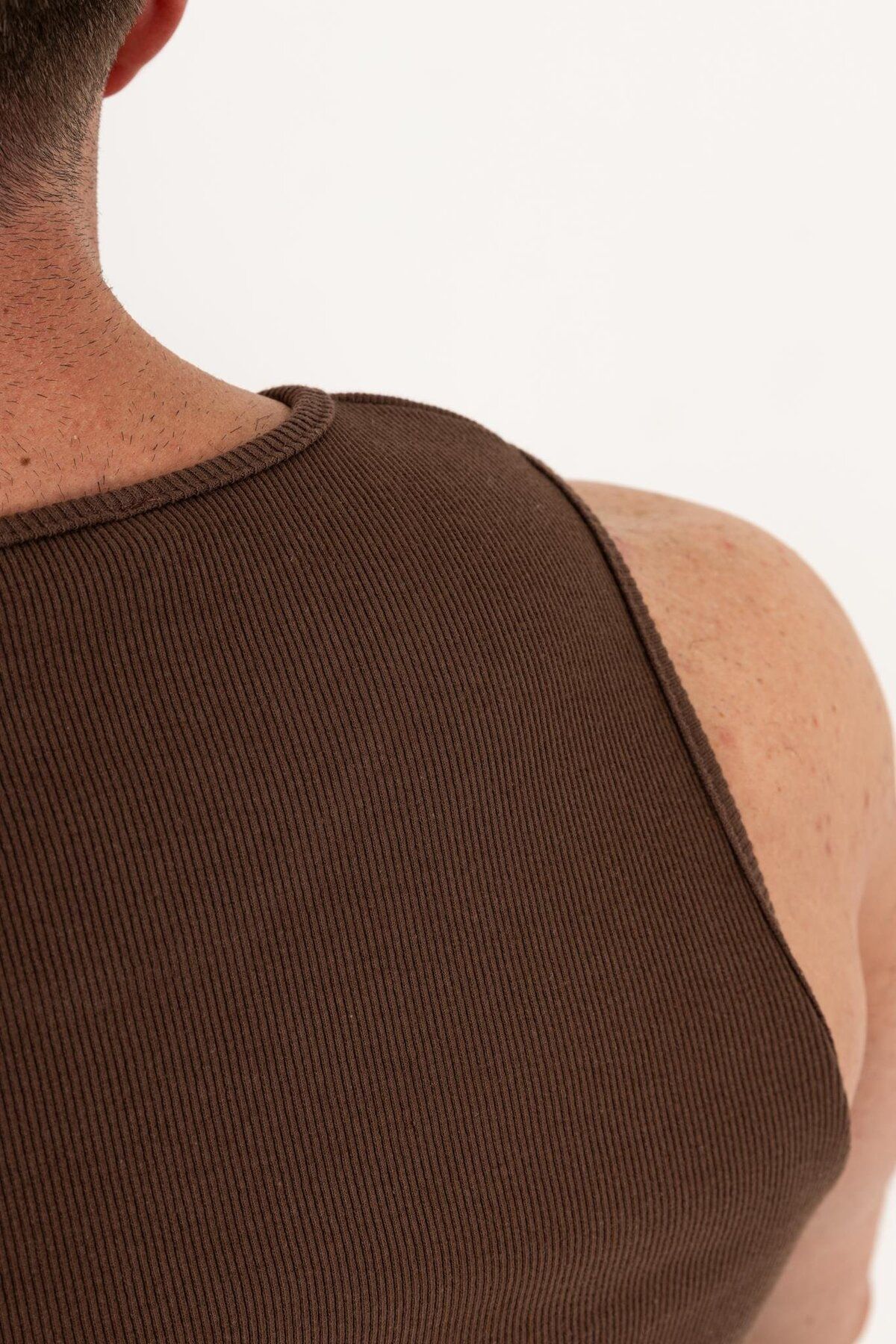 QUİCKPREP-Men's White Ribbed Undershirt – Summer Slim Fit Basic Undershirt 4