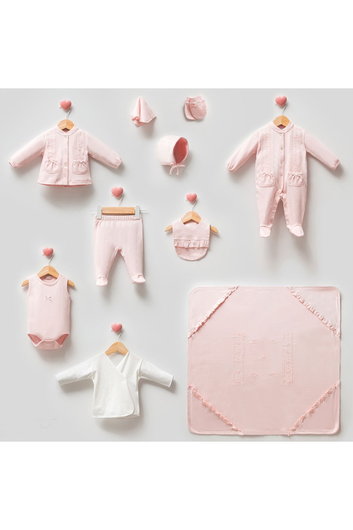 Modonoff KIZ 0-3 AY FİYONKLU 10'LU SET