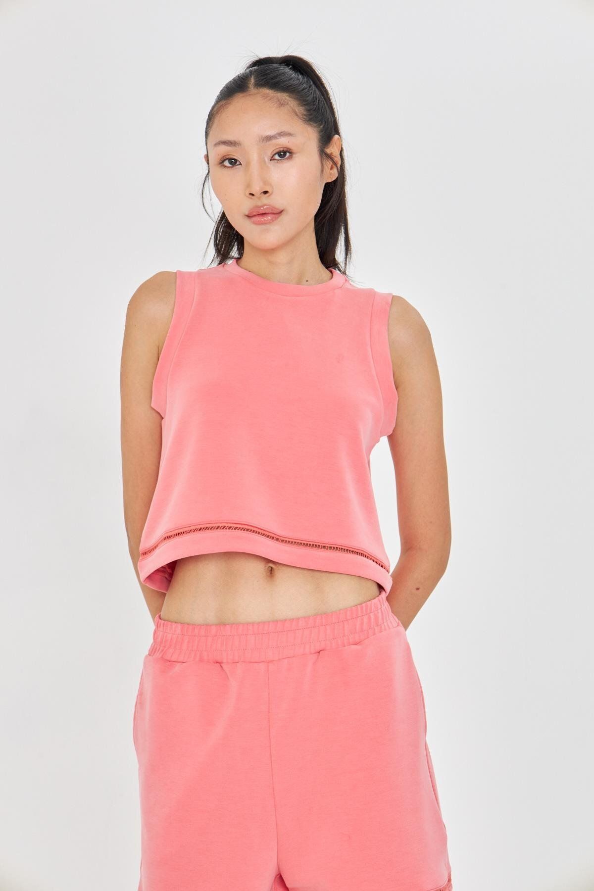 TIFFANY&TOMATO Şerit Detaylı Sıfır Kol Modal T-shirt