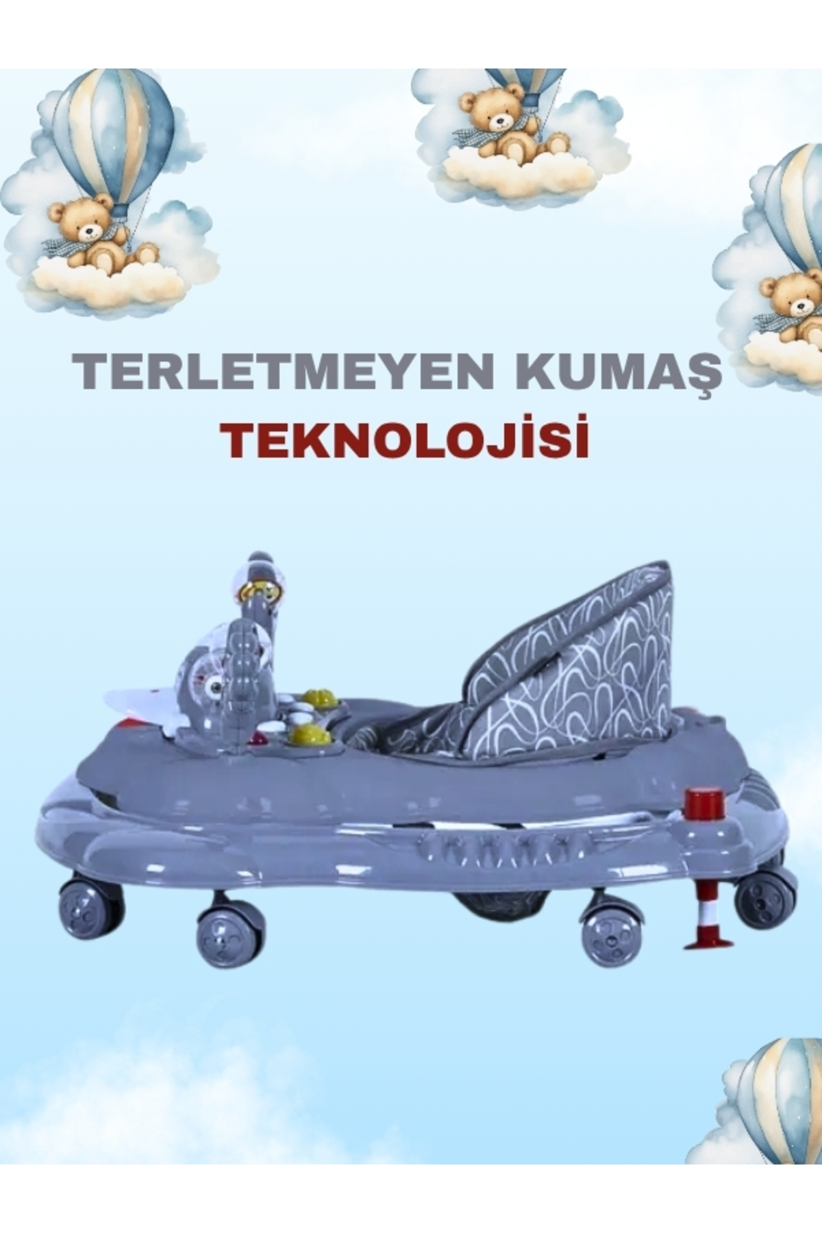modabebekler Terletmeyen Kumaş Teknolojisi 3 Kademeli Müzikli Ve Oyuncaklı Kiddy Yürüteç fotoğrafı 2 (önizleme)