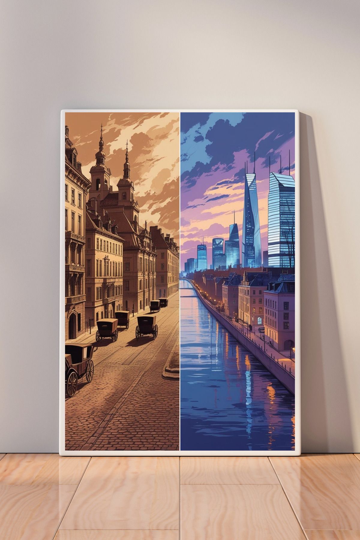 Dekorella Vintage Retro Çerçeve Görünümlü 40x60 cm Dekota Tablo – 3 mm Kalınlık T1023