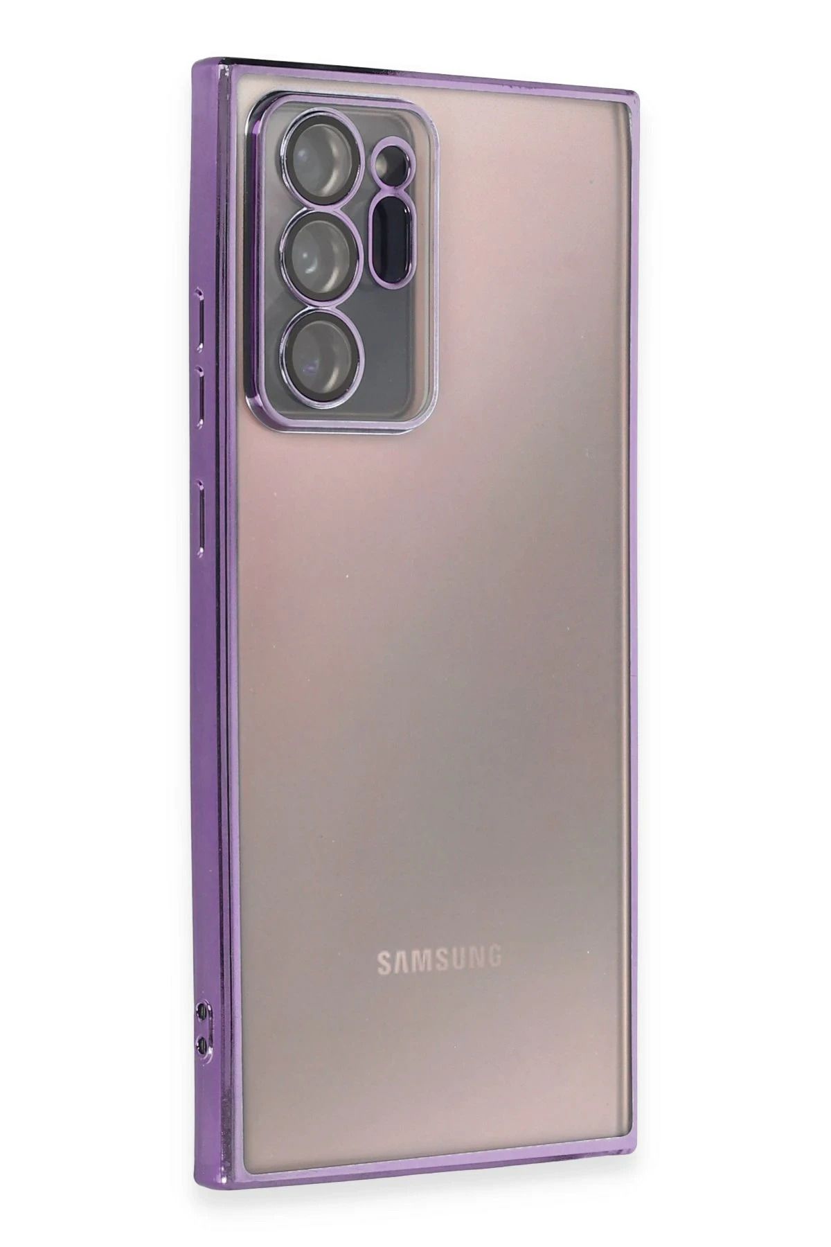 NewFace Samsung Galaxy Note 20 Ultra Kılıf Lensli Silikon - Mor YNSMR