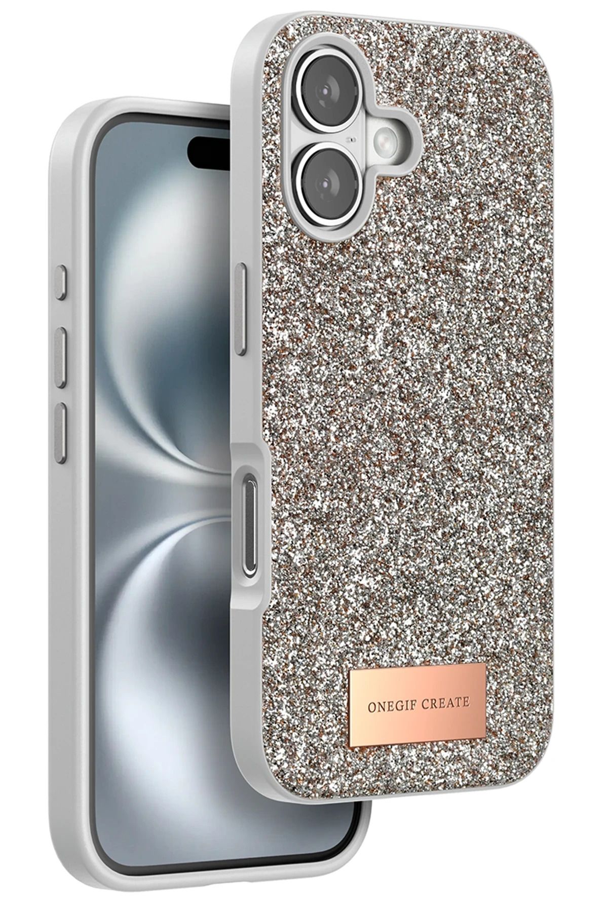 ONEGIF iPhone 16 Bright Simli Kapak - Gold YNSMR