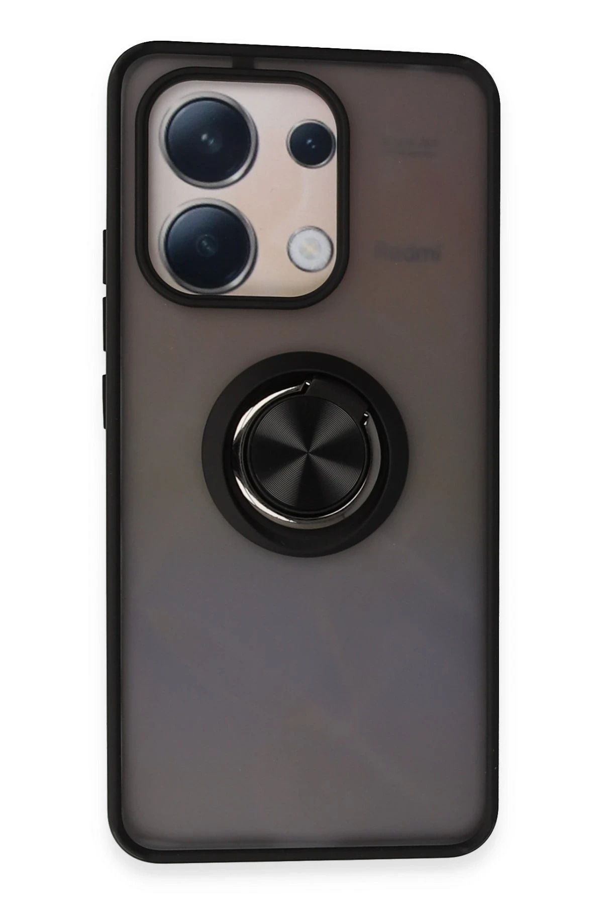 NewFace Xiaomi Redmi Note 13 4G Kılıf Montreal Yüzüklü Silikon Kapak - Siyah YNSMR