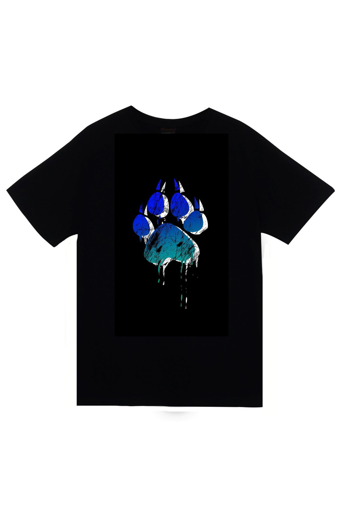 fame-stoned Therian Pati Baskılı Unisex %100 Pamuk Siyah T-shirt