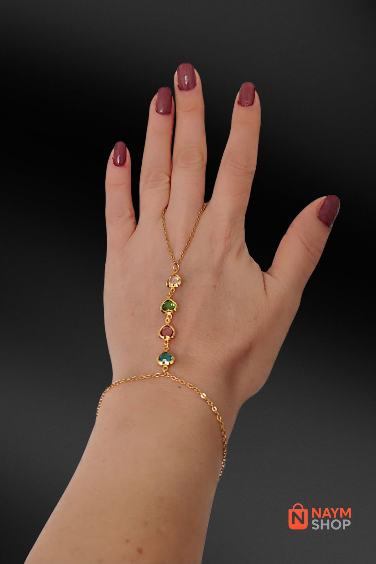 NAYM SHOP GOLD KALP TAŞLI ÇELİK ŞAHMERAN (1Adet)