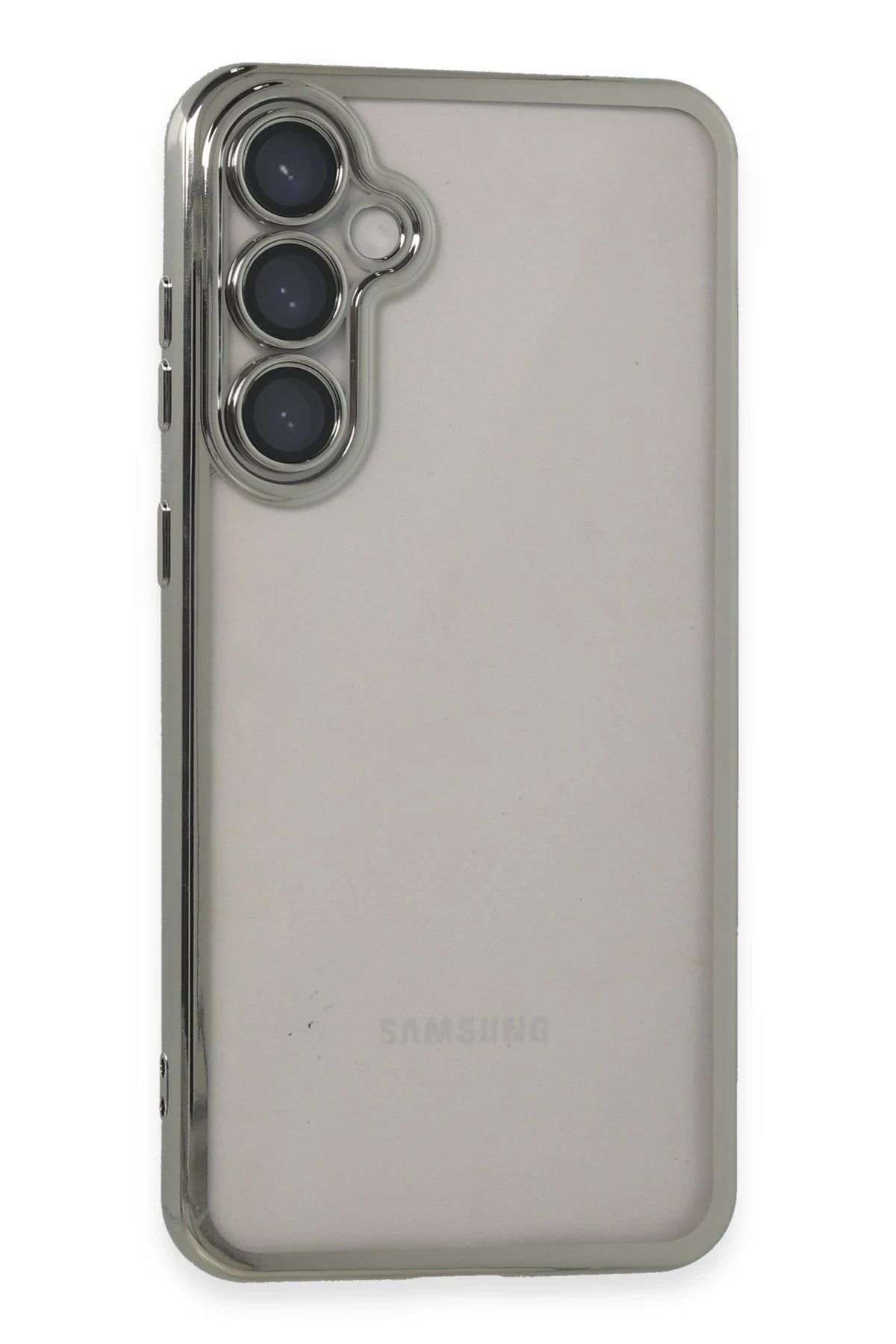 NewFace Samsung Galaxy S23 FE Kılıf Lensli Silikon - Gümüş YNSMR