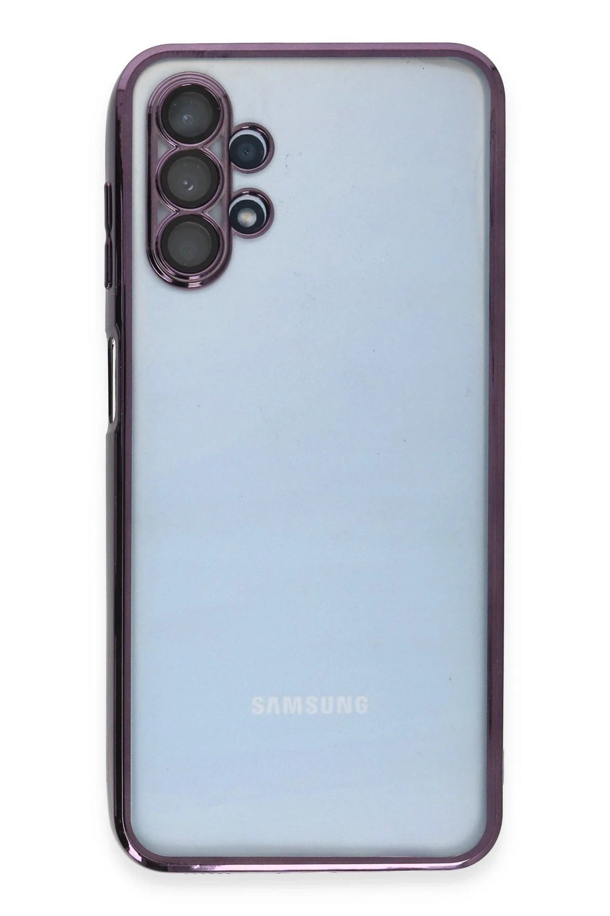 NewFace Samsung Galaxy A13 4G Kılıf Lensli Silikon - Mor YNSMR