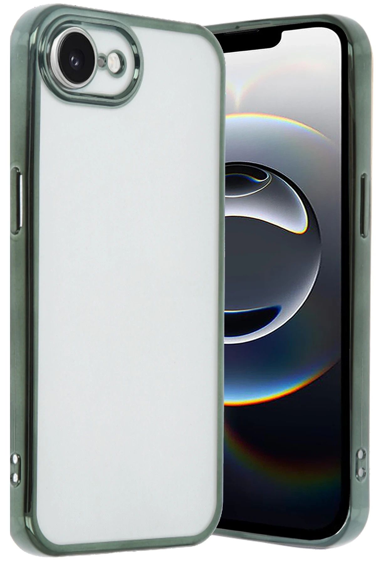 NewFace iPhone 16E Kılıf Lensli Silikon - Yeşil YNSMR