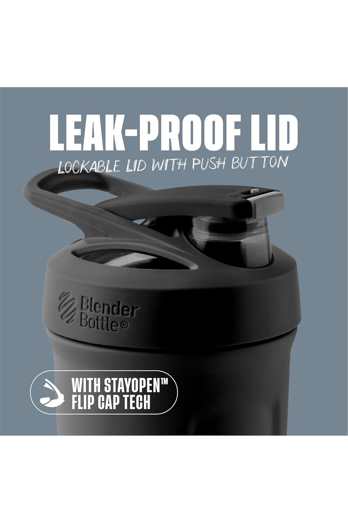 Blender Bottle-Strada Insulated Shaker with Locking Lid, 24-Ounce, Black 2