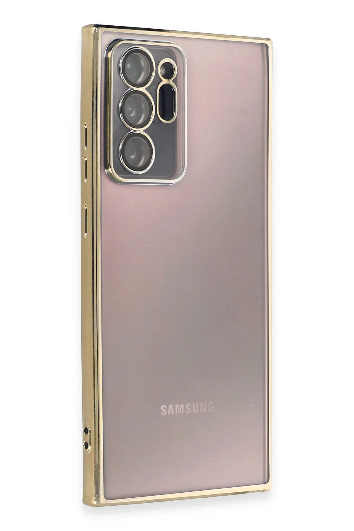 NewFace Samsung Galaxy Note 20 Ultra Kılıf Lensli Silikon - Gold YNSMR