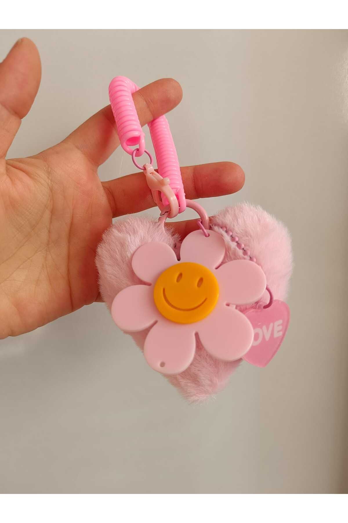 Fallinlove Peluş Kalp Model Pembe Çanta Charmı