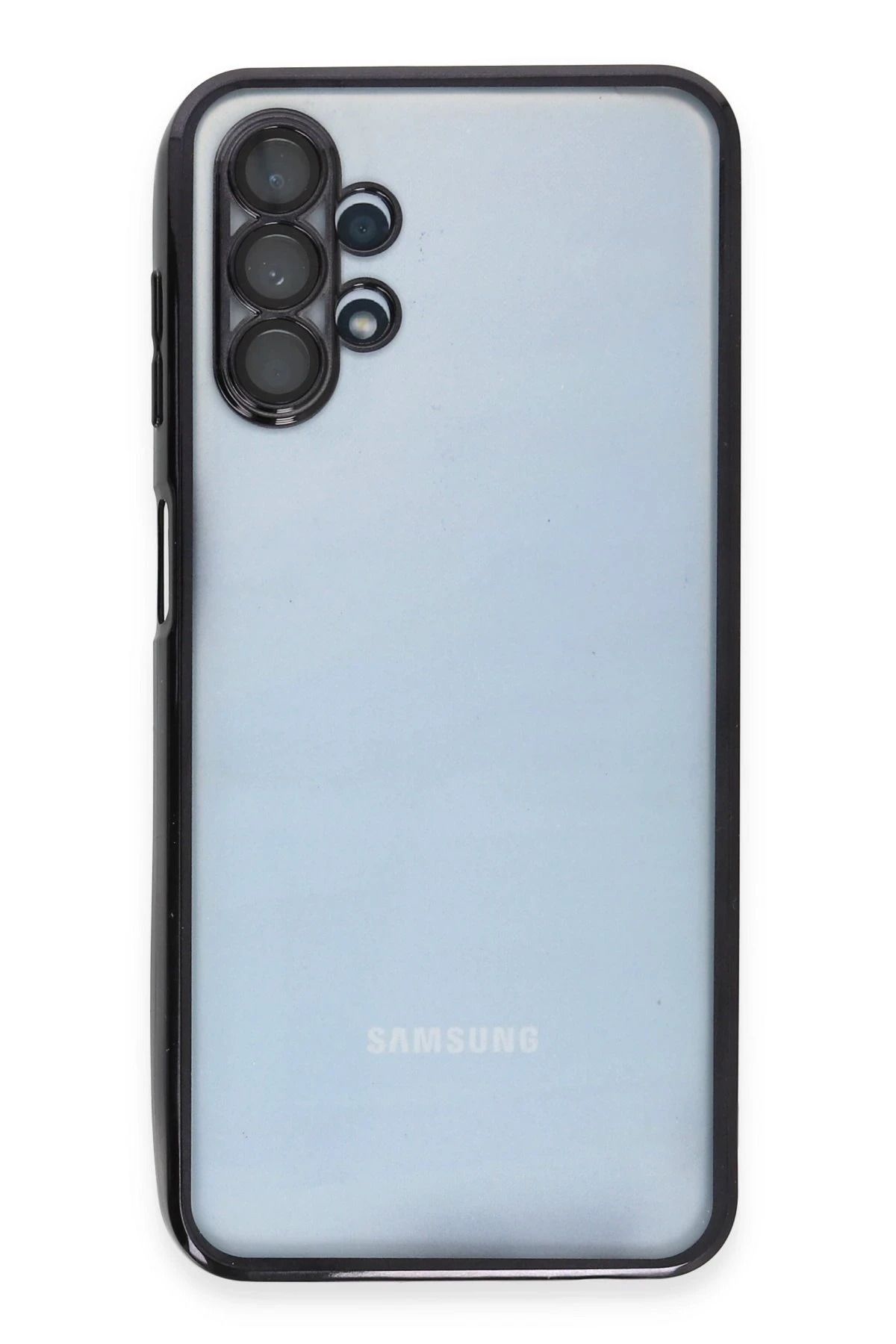 NewFace Samsung Galaxy A13 4G Kılıf Lensli Silikon - Siyah YNSMR