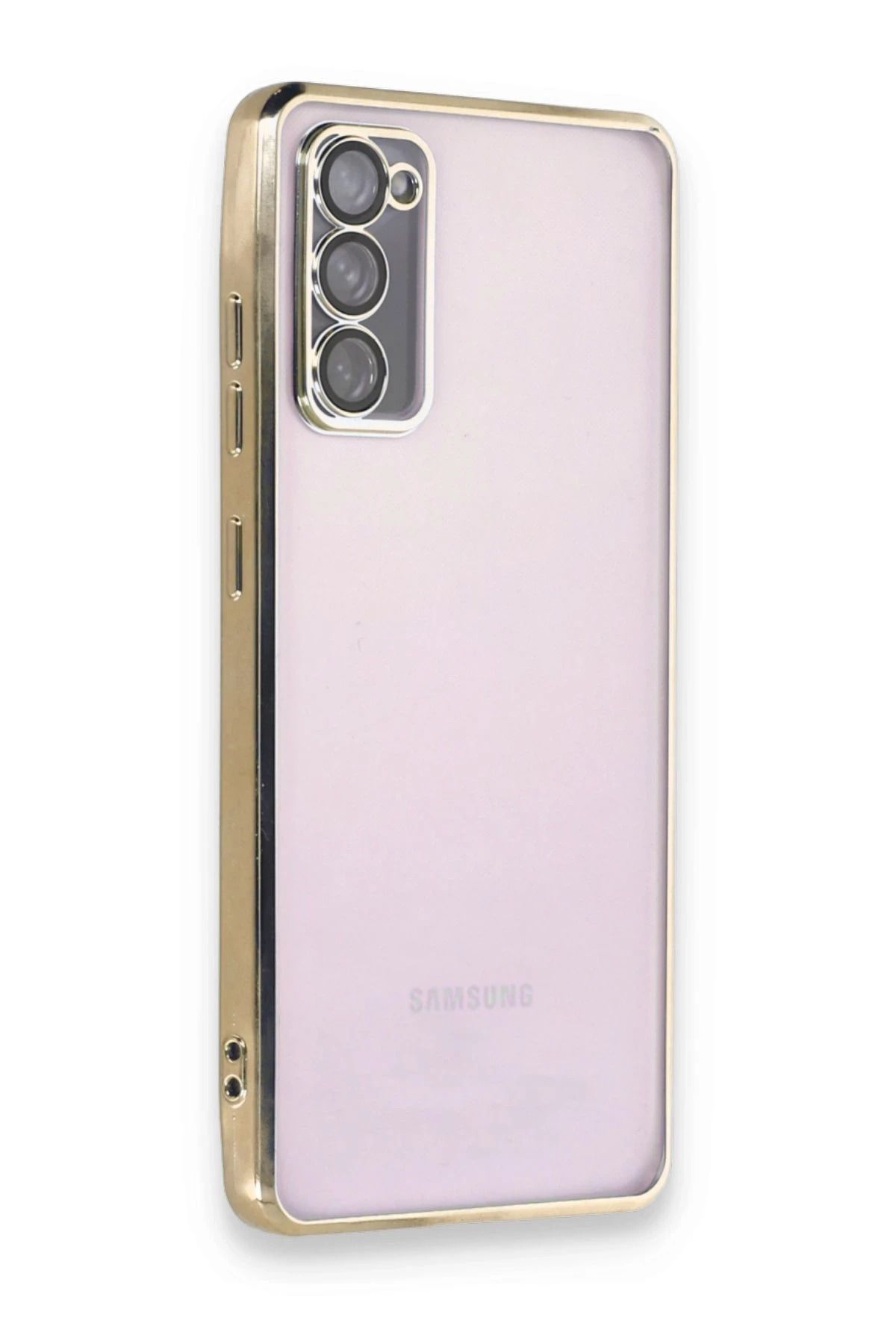 NewFace Samsung Galaxy S20 FE Kılıf Lensli Silikon - Gold YNSMR