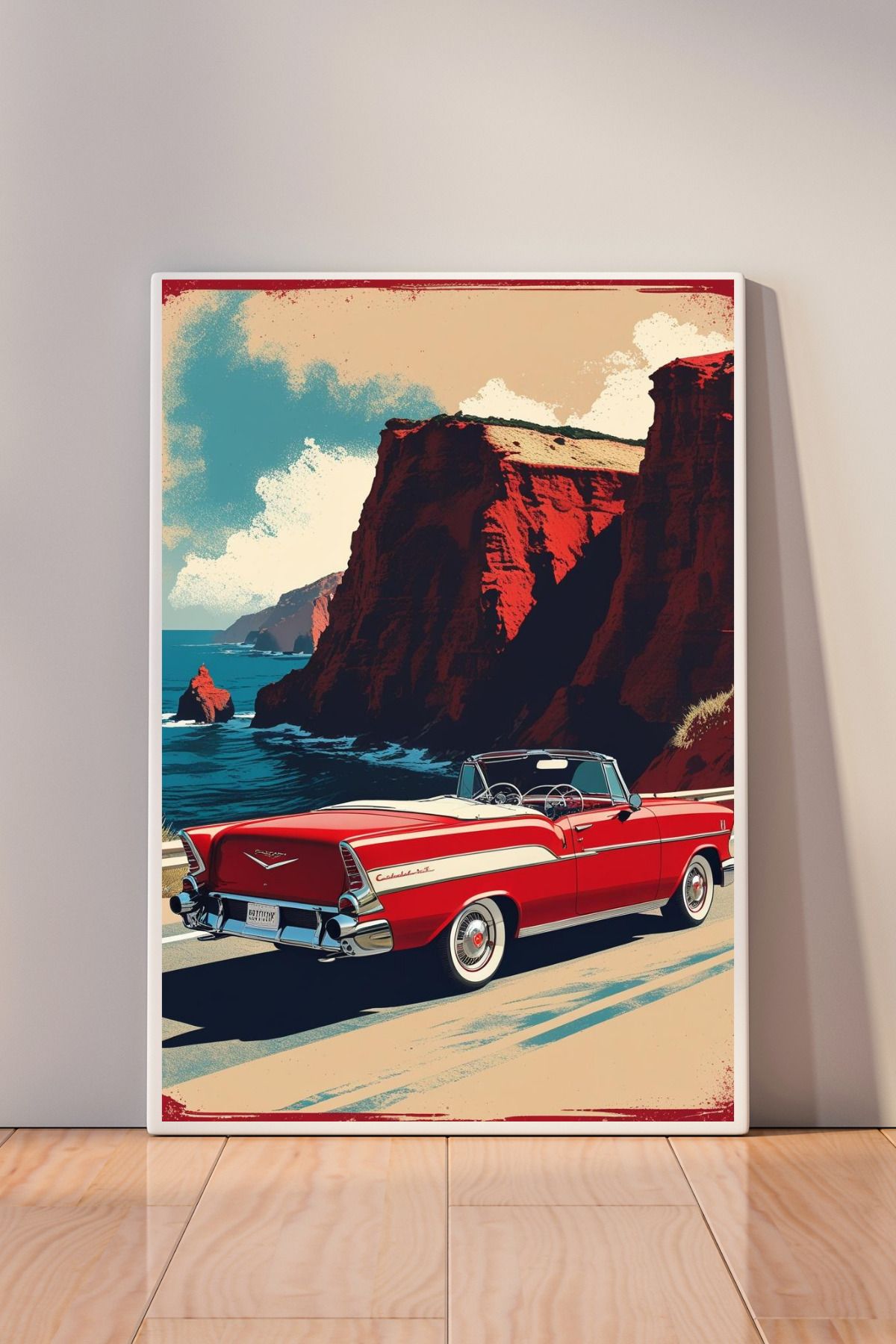 Dekorella Vintage Retro Çerçeve Görünümlü 40x60 cm Dekota Tablo –3 mm Kalınlık T1027
