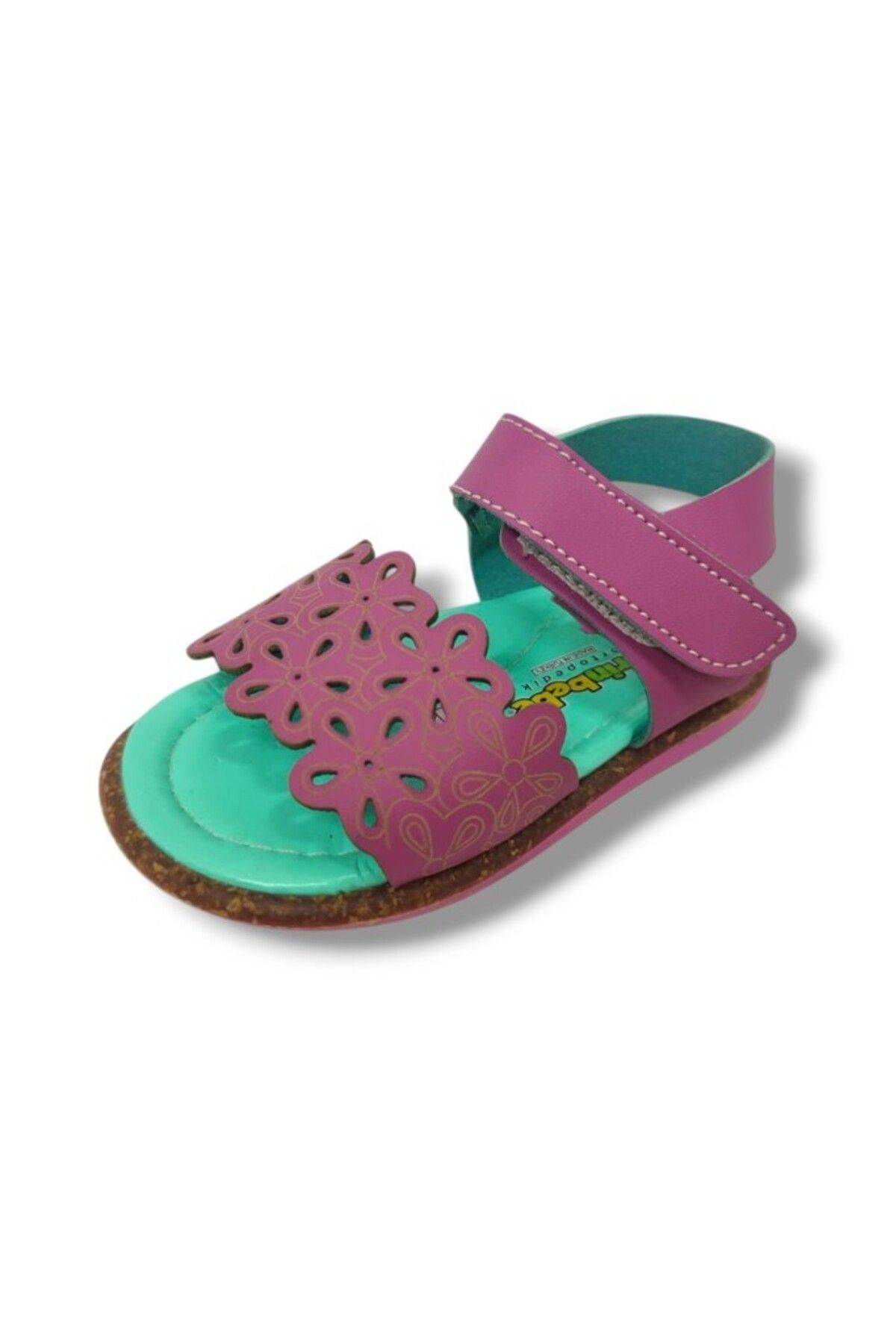 ŞİRİNGENÇ Şirinbebe 1576-20 Anatomik Desenli Tek Bant Cırtli Kız Çocuk Sandalet Pembe 21-25