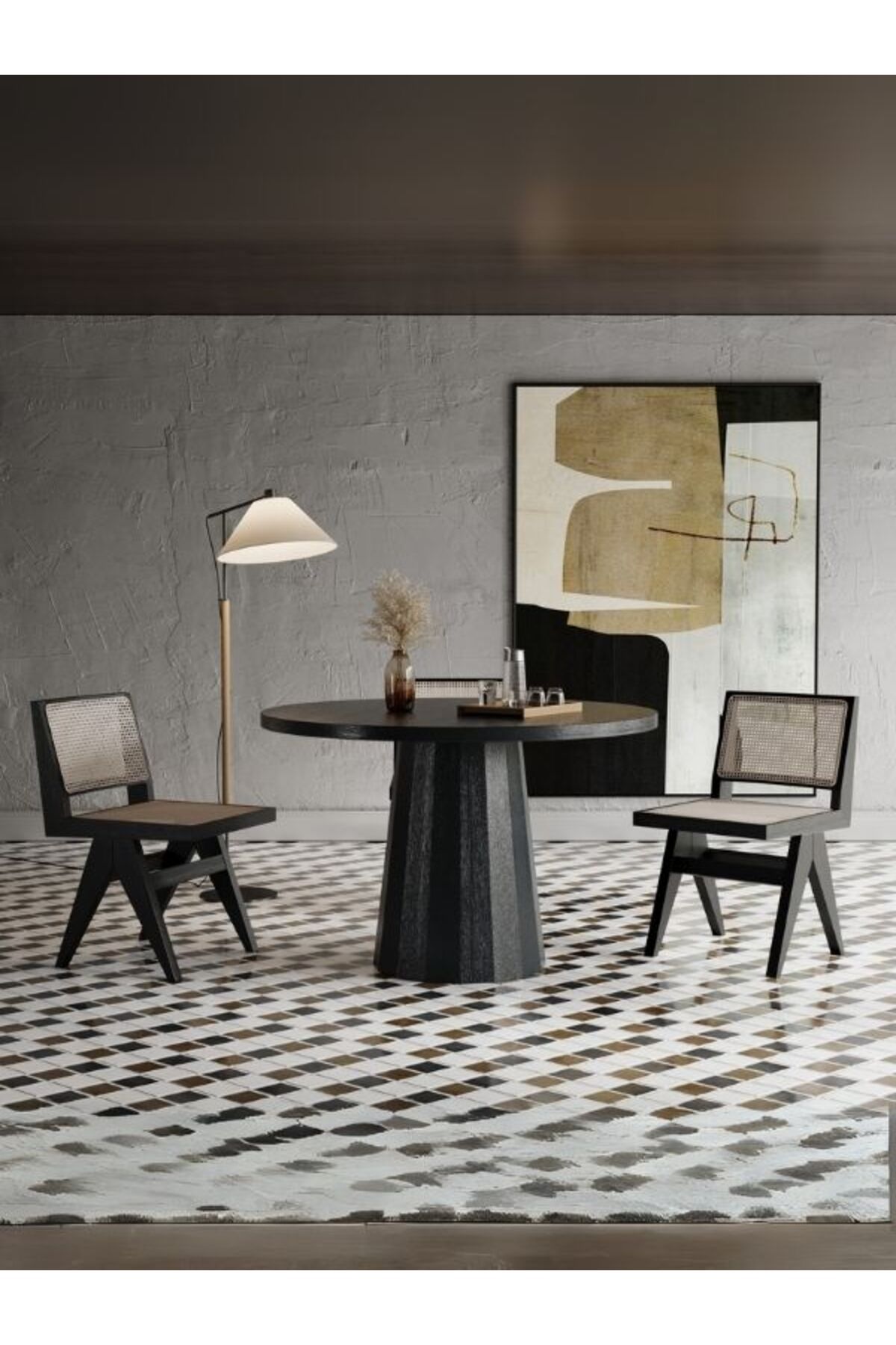 Gazzini Furniture Odessa İskandinav Doğal Ahşap Mutfak Masası 110x110
