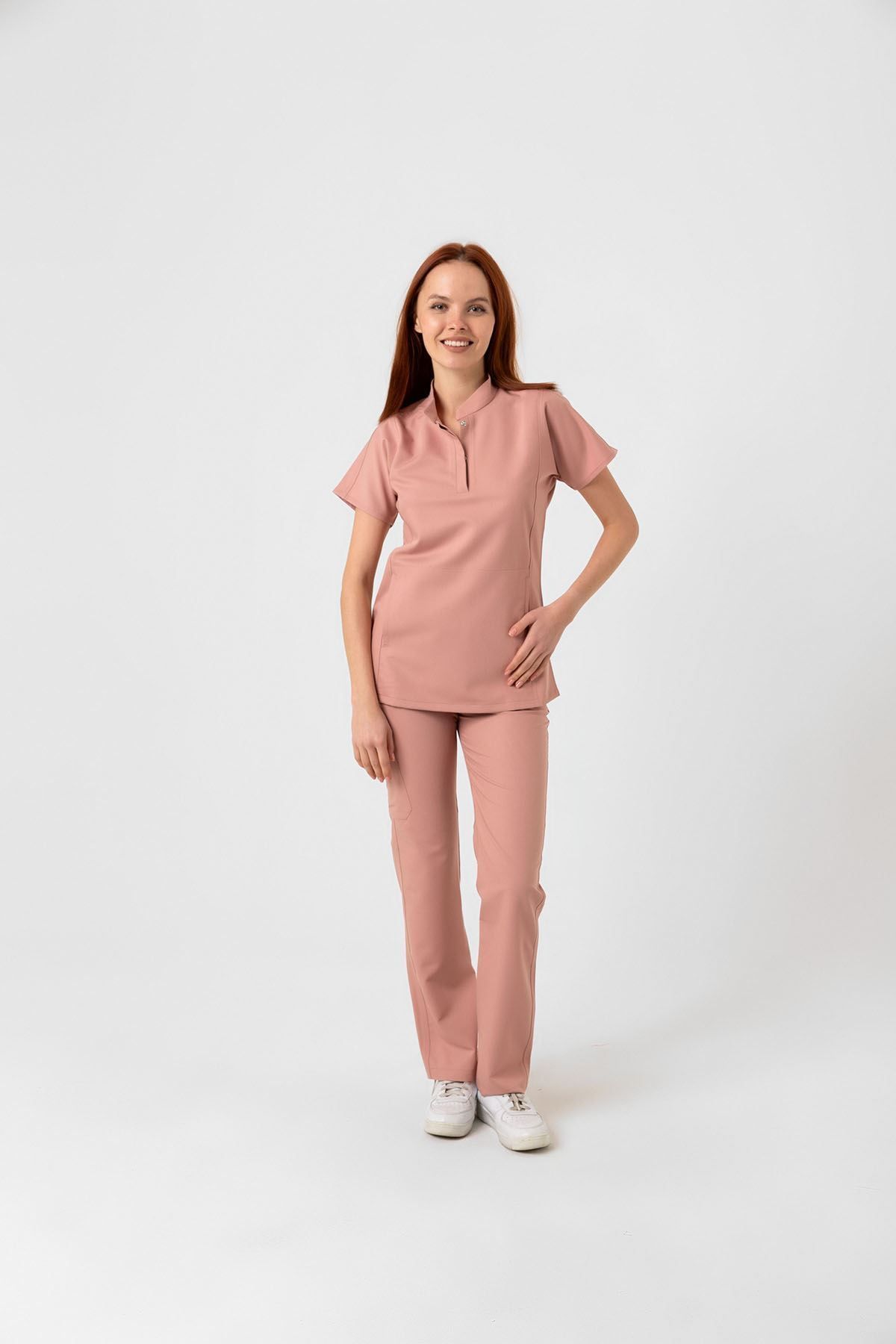 Onur Forma Scrubs New Line Kadın Takım - Pudra