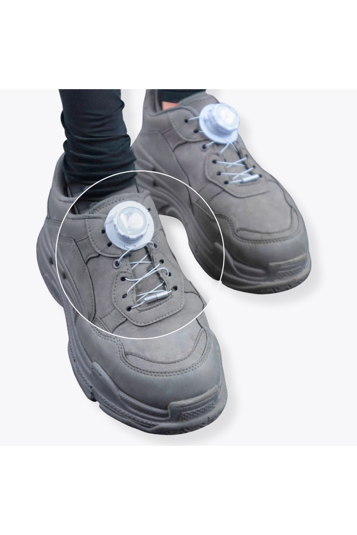Rebuwo-White Smart Shoelaces – Sports and Daily Use with Automatic Tightening System 1
