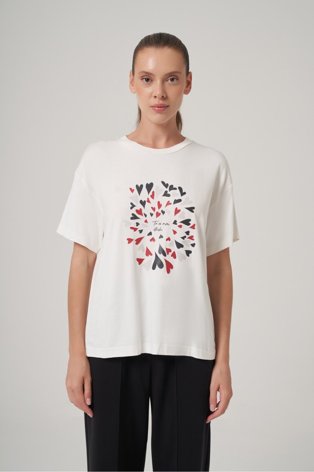UTOPIAN Baskılı Geniş Yaka T-Shirt