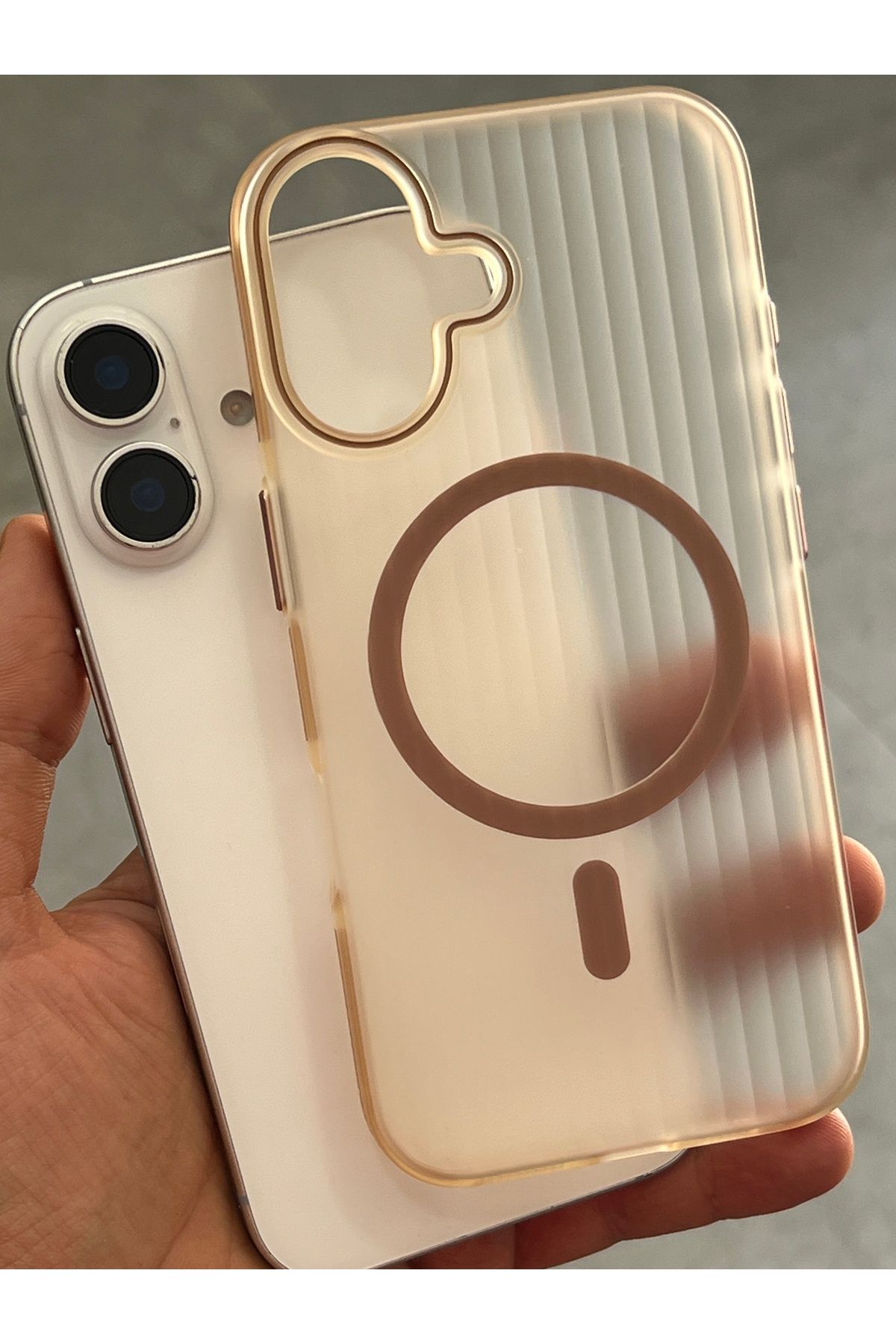 EDELFU iPhone 16 için Premium Magsafe Mat ince Sert Kamera Çevresi Çıkıntılı Tuşları Metal Kapak
