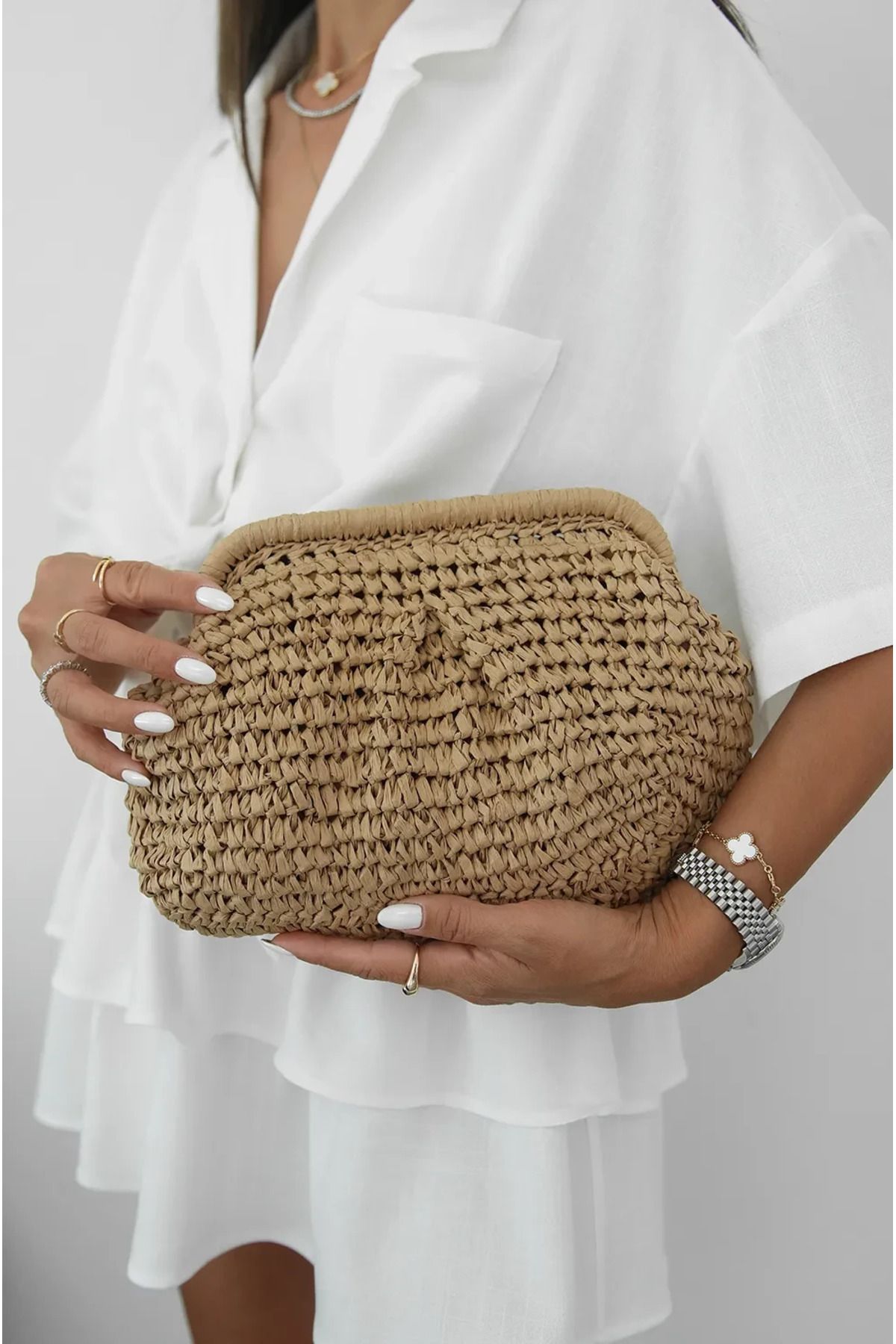 BAGS Rıvo Camel Hasır Çanta