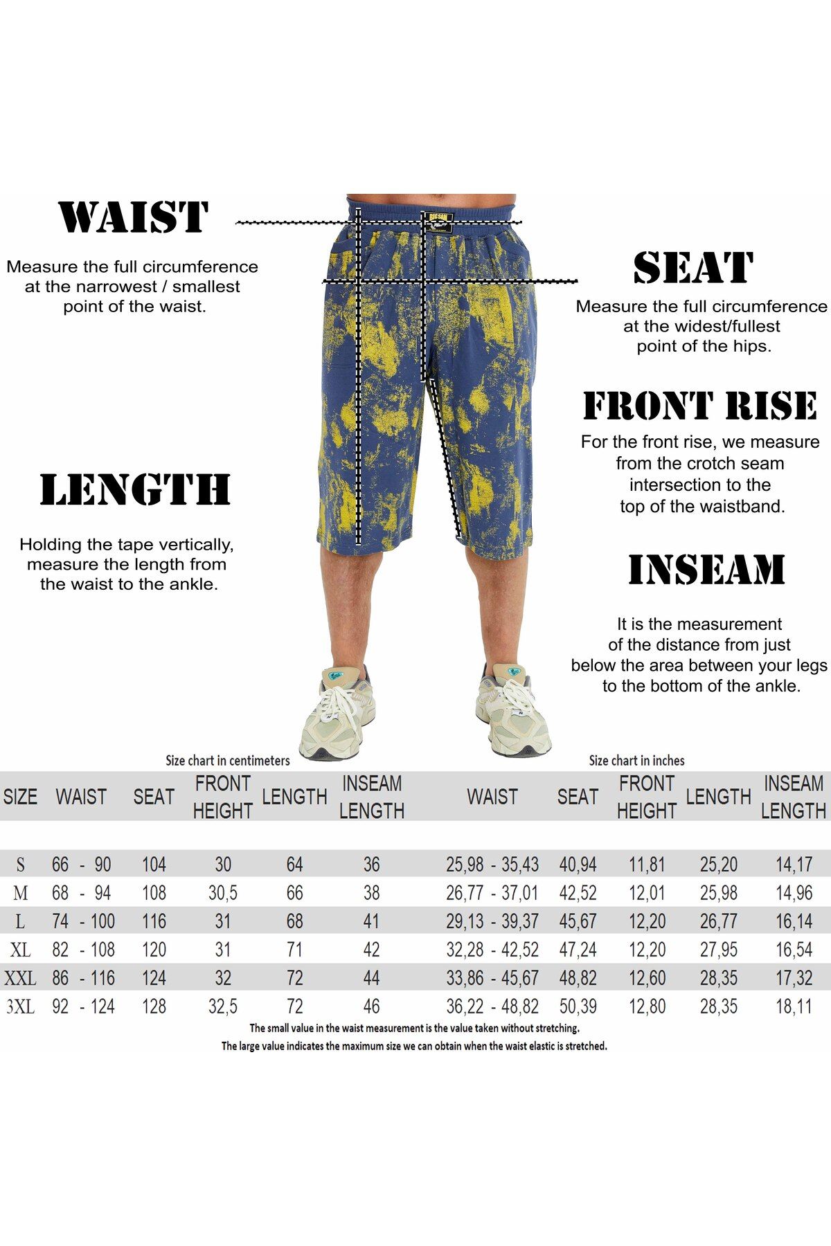 Big Sam-Men's Capri Loose Fit Relaxed Fit Big Sam 1618 7