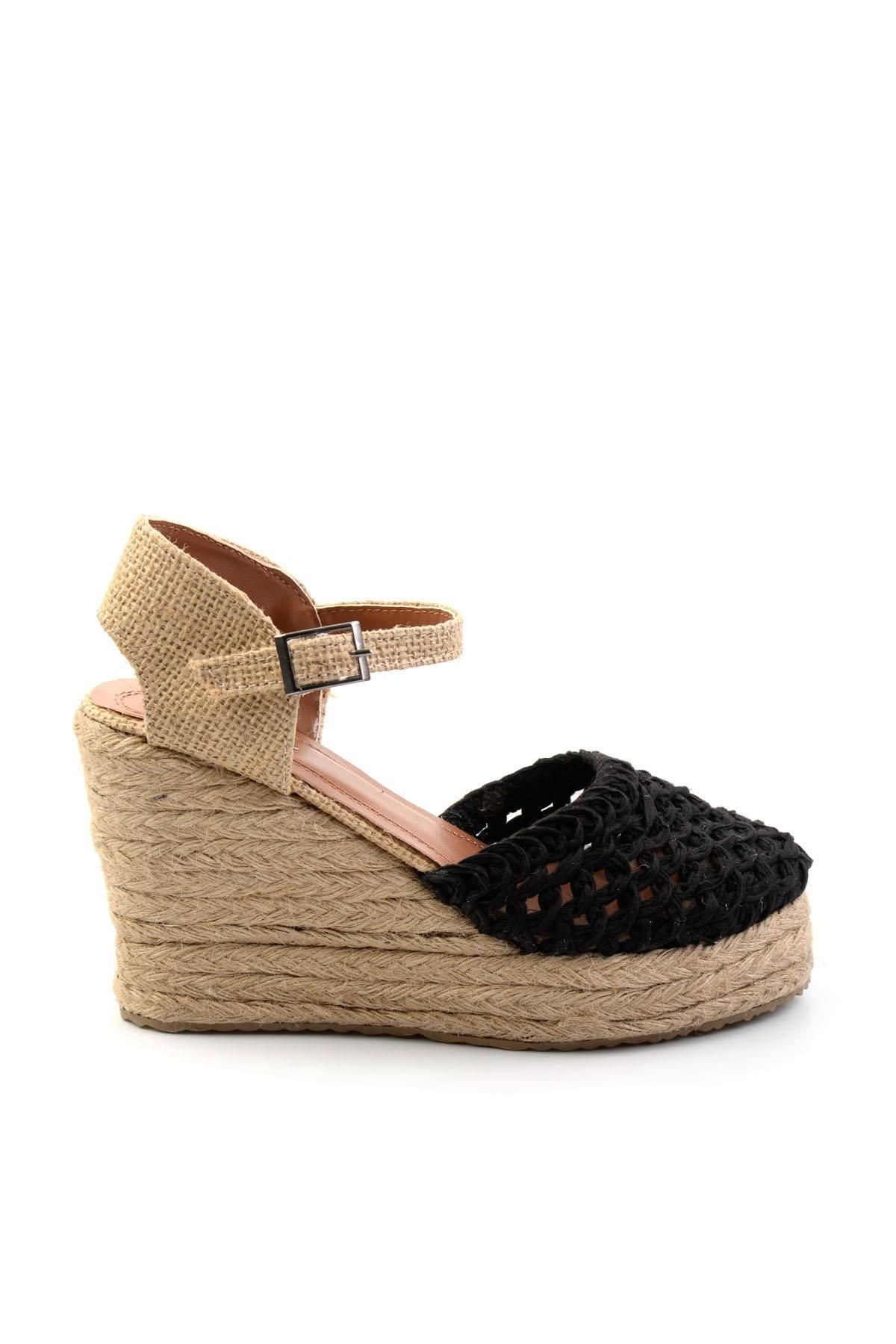 Bambi Siyah Kadın Espadril K01874414116