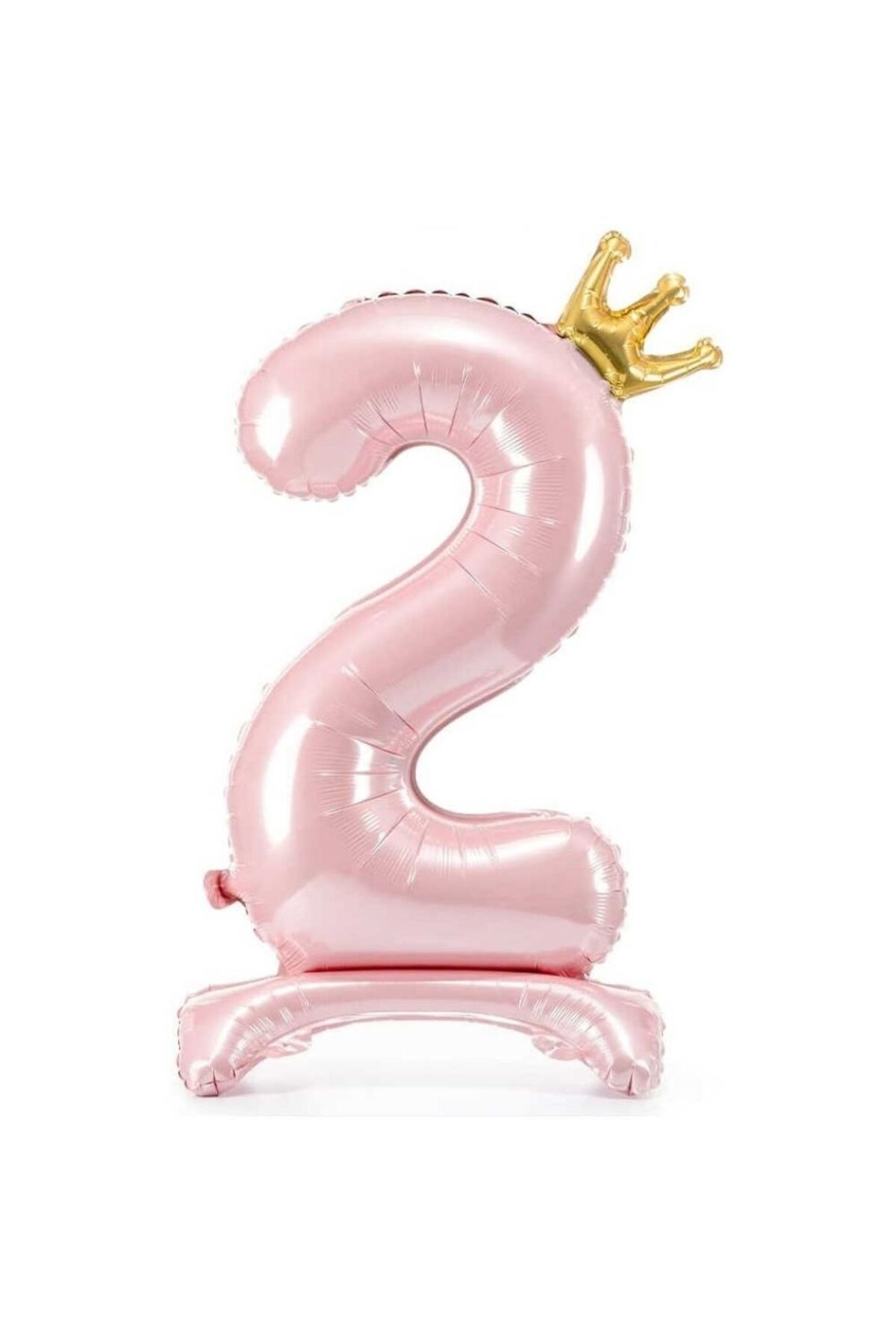 parti sürprizi Pembe Ayaklı 2 Rakam Folyo Balon Gold Taçlı 1 Adet