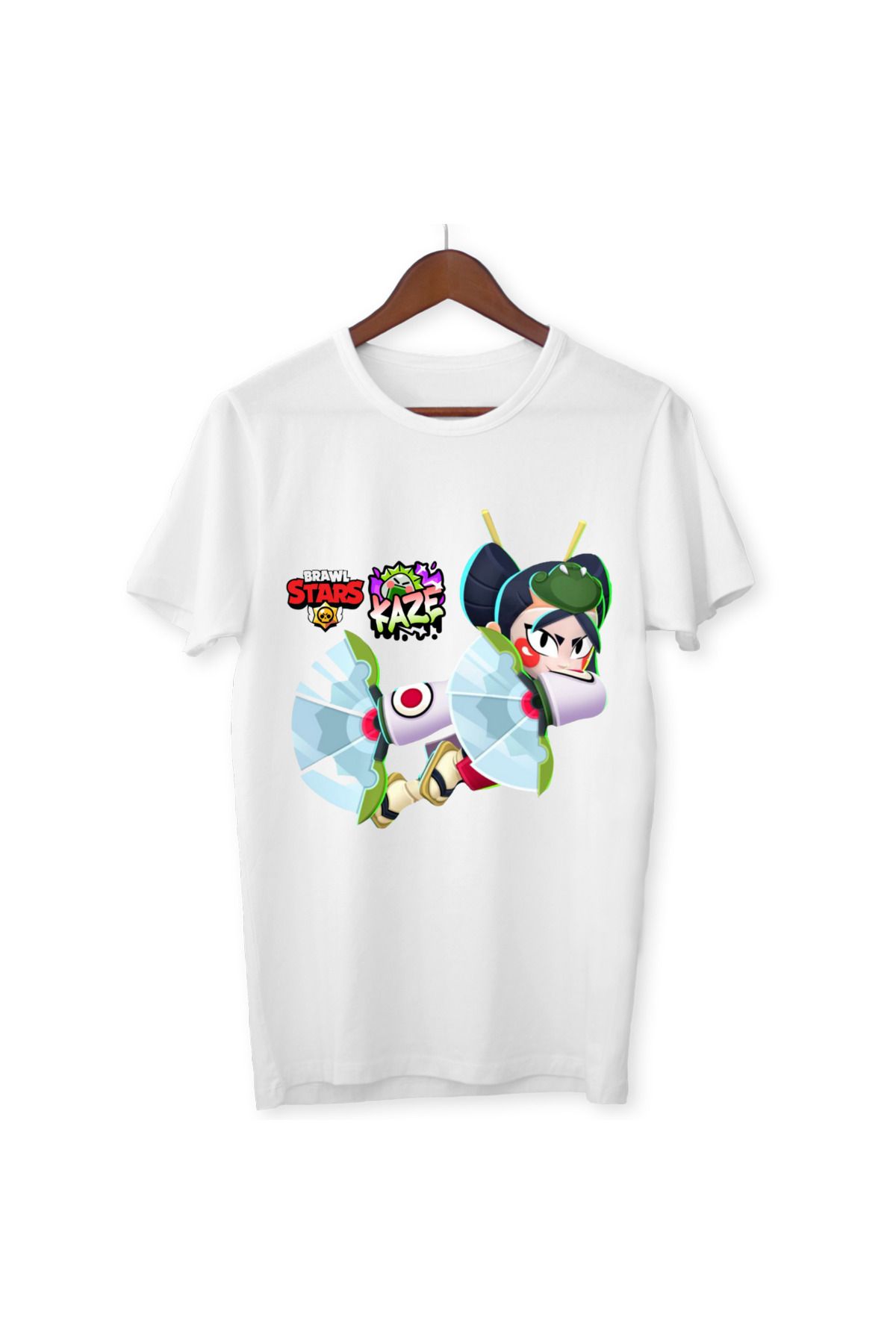 ALPŞAN TİCARET Brawl Stars Kaze Çocuk Yetişkin Beyaz T-shirt Unisex Çocuk Tişört