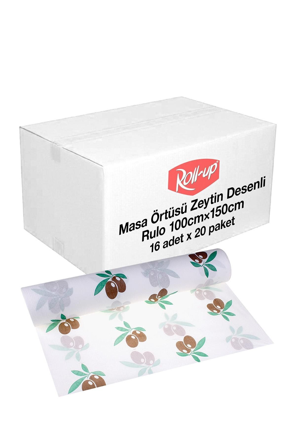 alsepeteavm Roll-up Rulo Kağıt Masa Örtüsü Zeytin Desenli 100 X 150cm 16 Yaprak X 20 Rulo (koli)