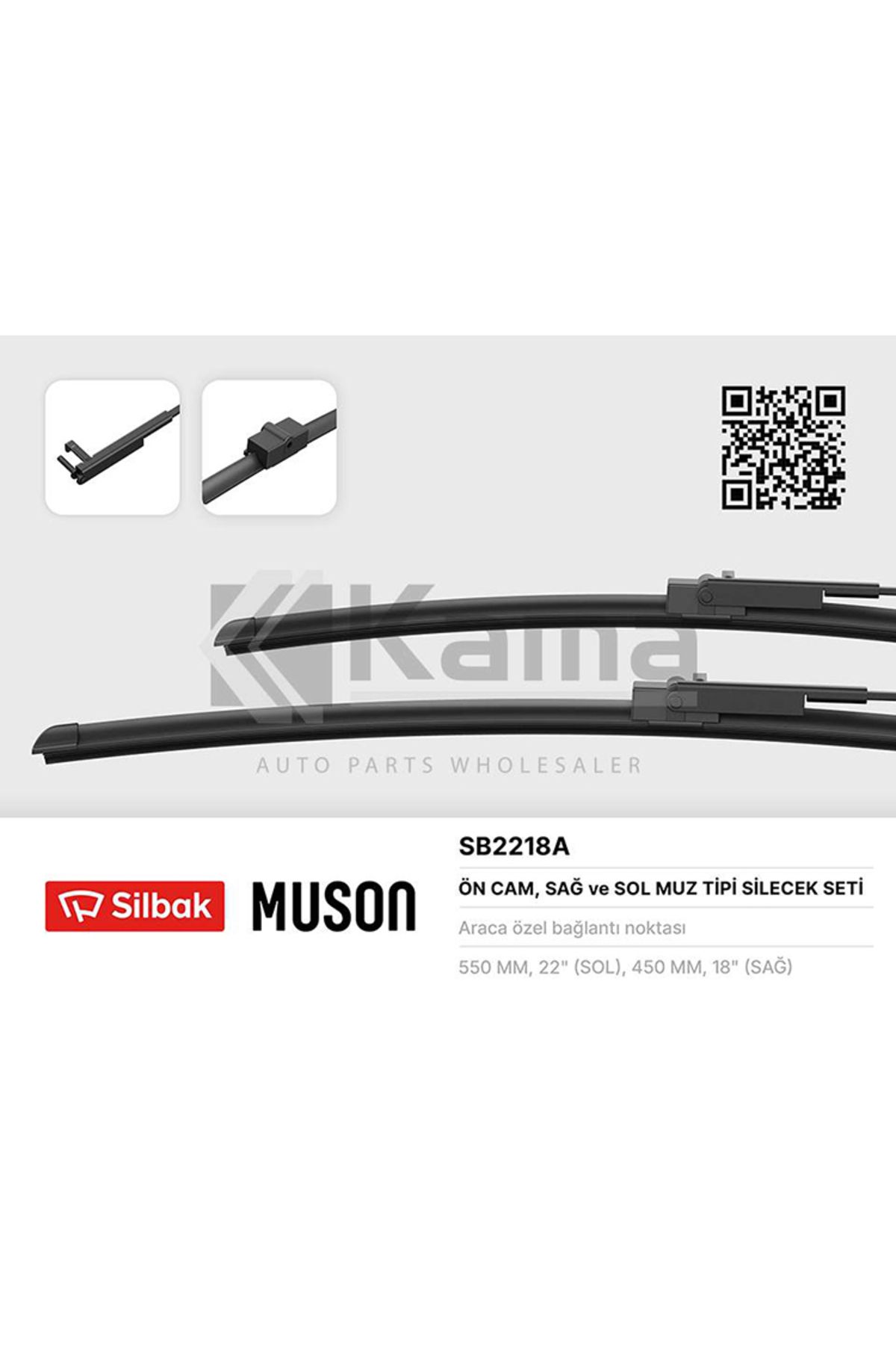 Silbak 1272326 SİLECEK SÜPÜRGE TAKIMI ÖN (450/550) (MUZ TİPİ) OPEL ASTRA-H 04-