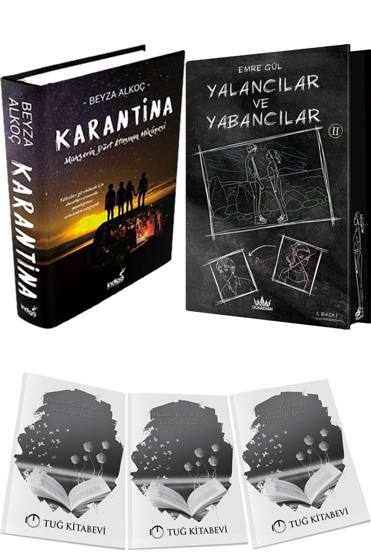 İndigo Kitap Karantina 1 Ciltli ve Yalancılar ve Yabancılar 2 Ciltli Özel Baskı + Hediyeli