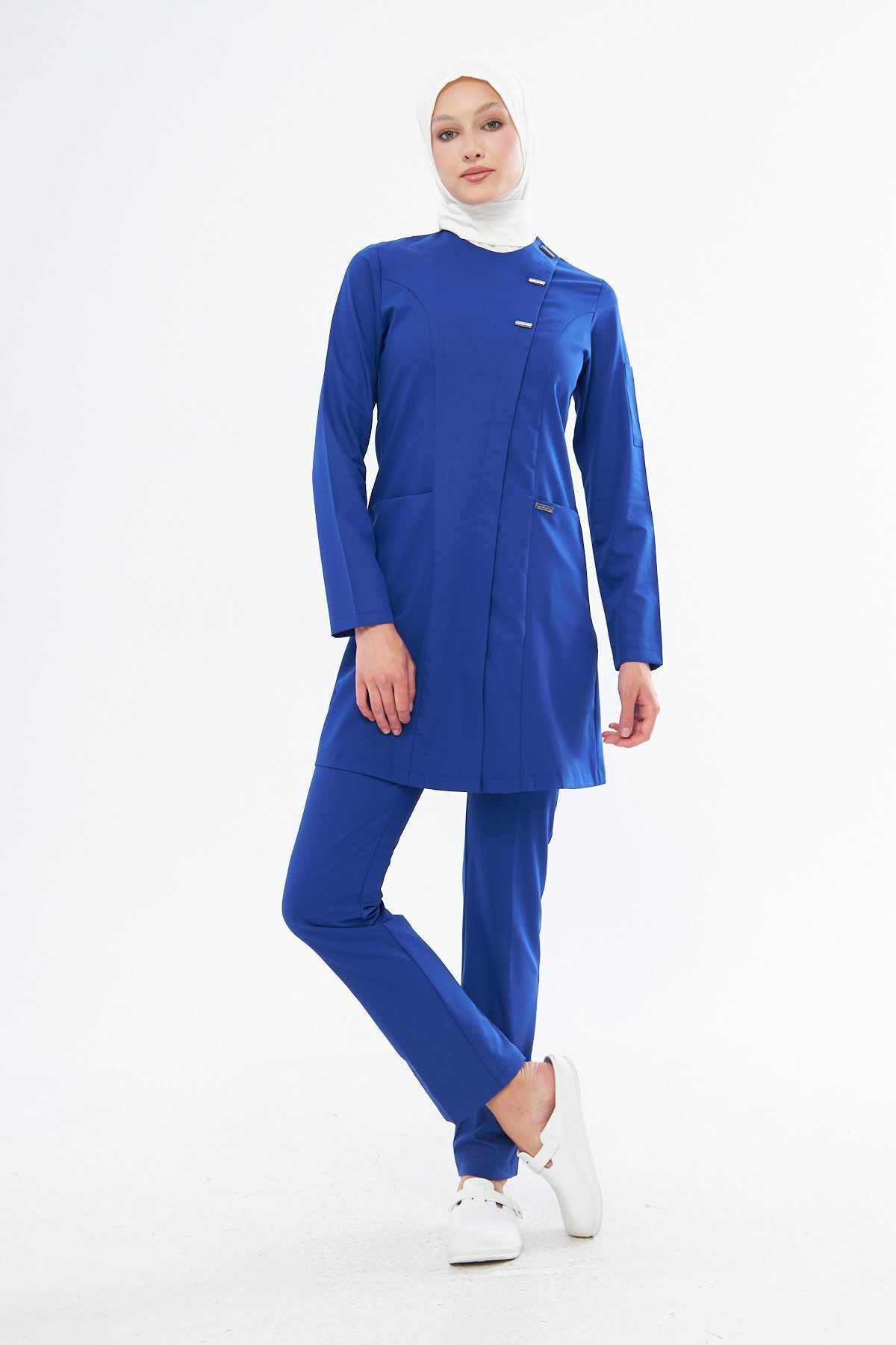 Onur Forma Scrubs Elegance Kadın Tesettür Takım - Saks Mavi