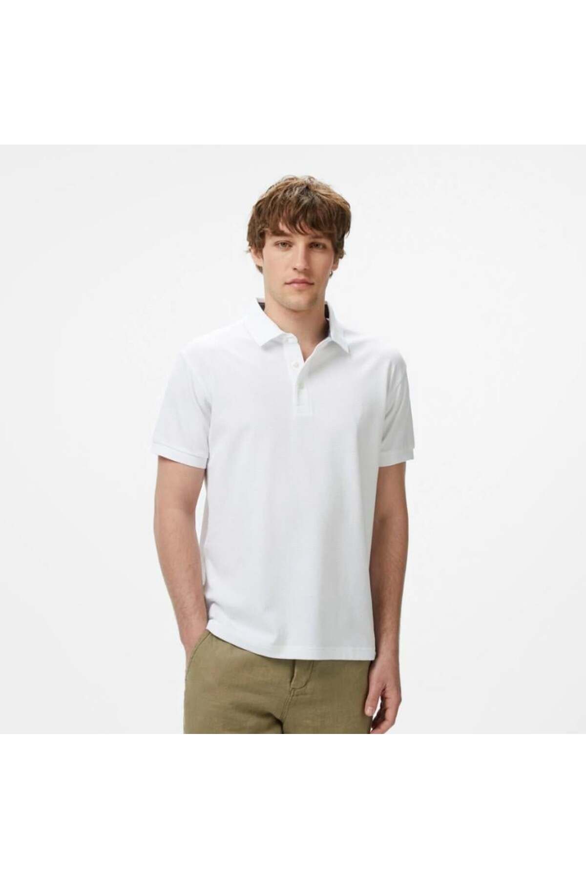 Nautica Erkek Beyaz Classic Fit Polo