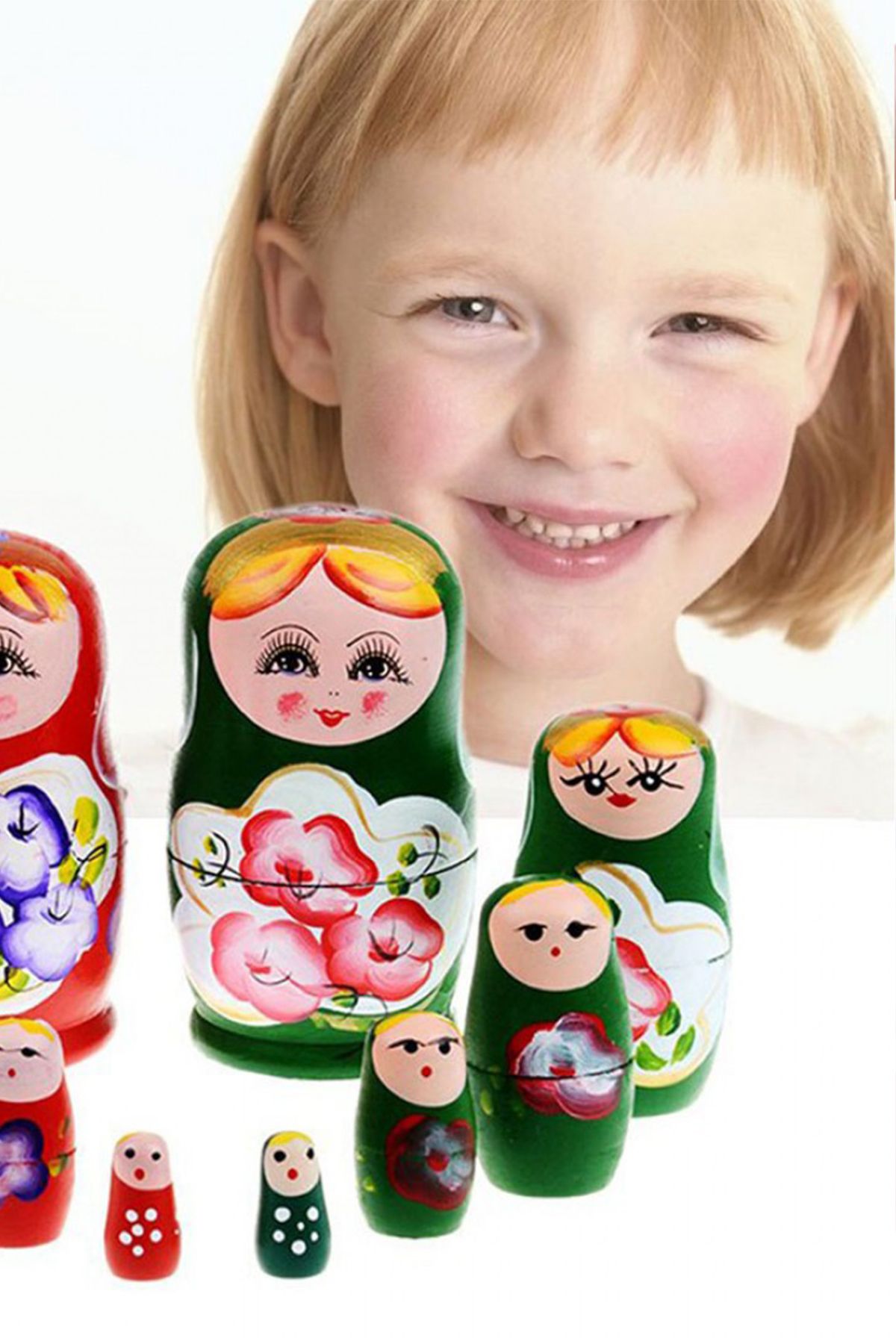 CİYU TİCARET Ahşap matruşka set 5'li ahşap matruşka