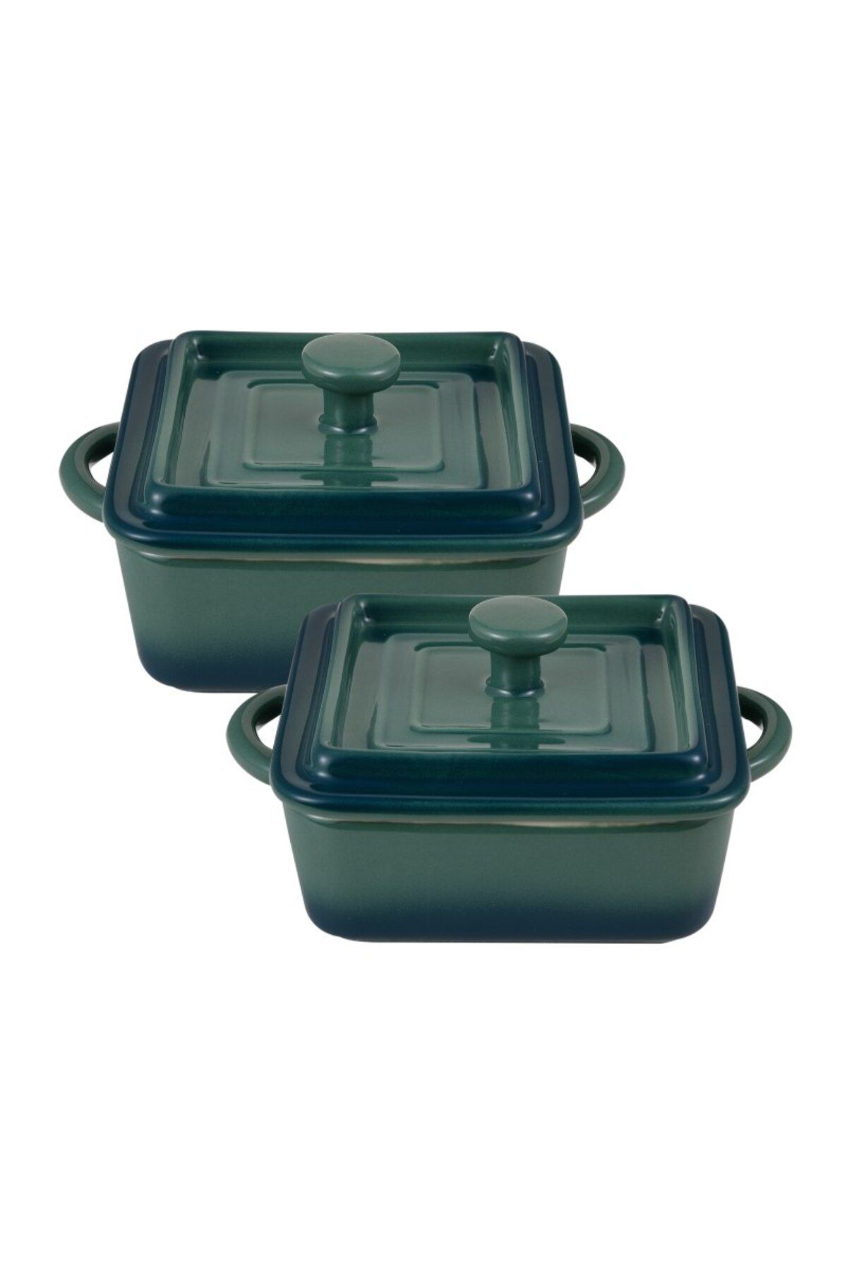 Bergner-EXCALIBUR vase de copt din gresie set 2 buc verde 250ml 1