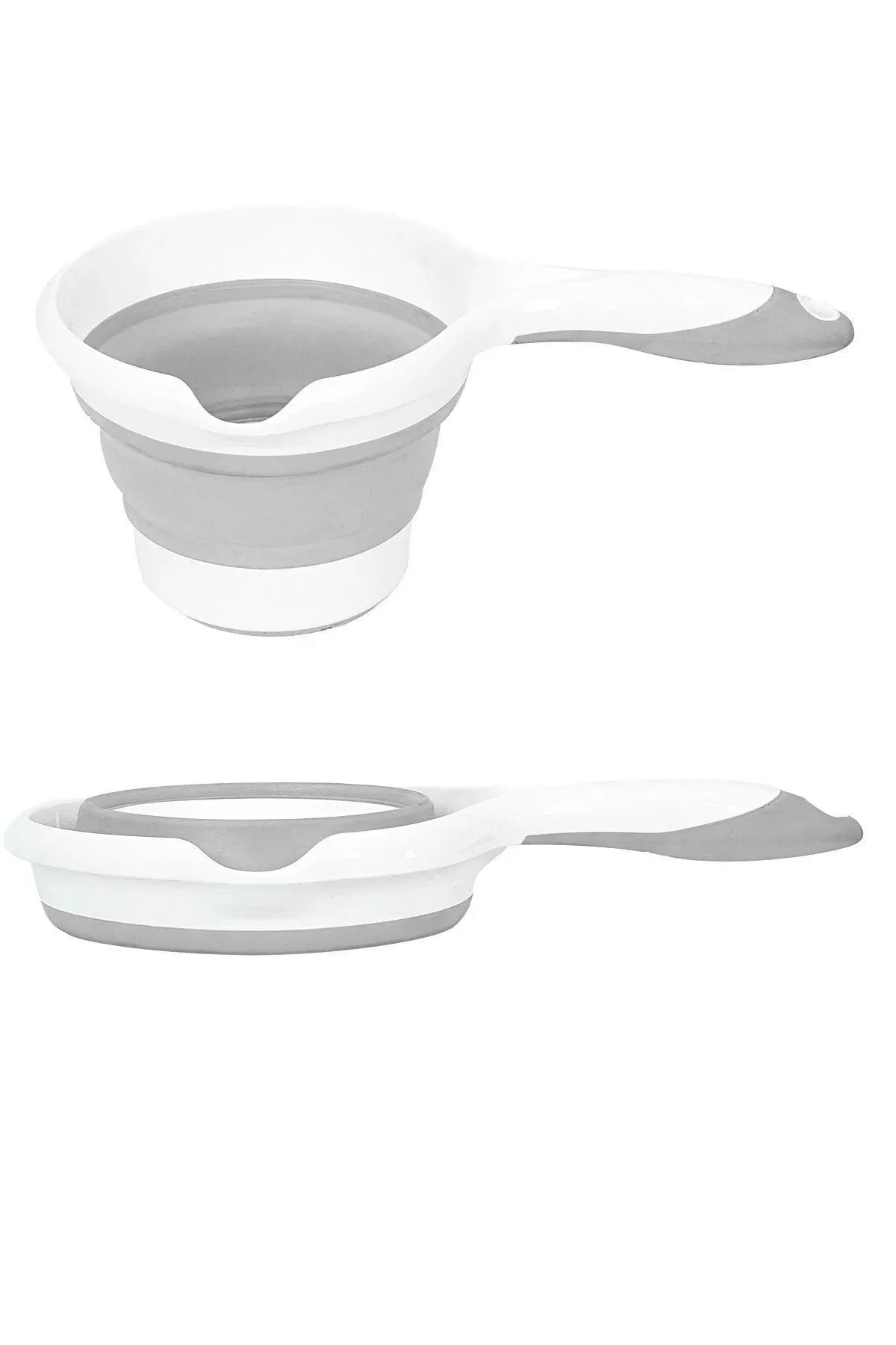 Meleni Baby 4'lü Katlanır Banyo Seti - Bebek Küveti, Fileli Yıkama Aparatı, Su Kovası, Maşrapa Sünger Hediye Gri fotoğrafı 5 (önizleme)