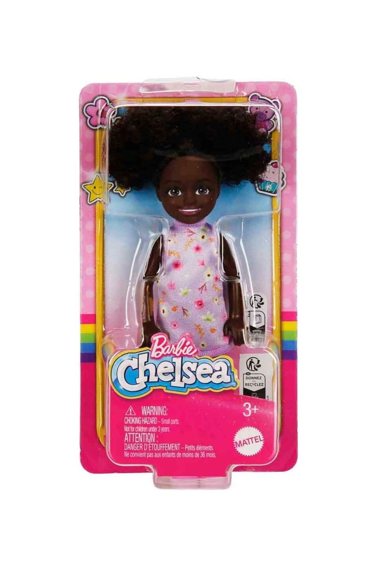 UZUNKAYA HOME Barbie Aksesuarlı Chelsea Bebekler - Siyahi Mor Elbiseli